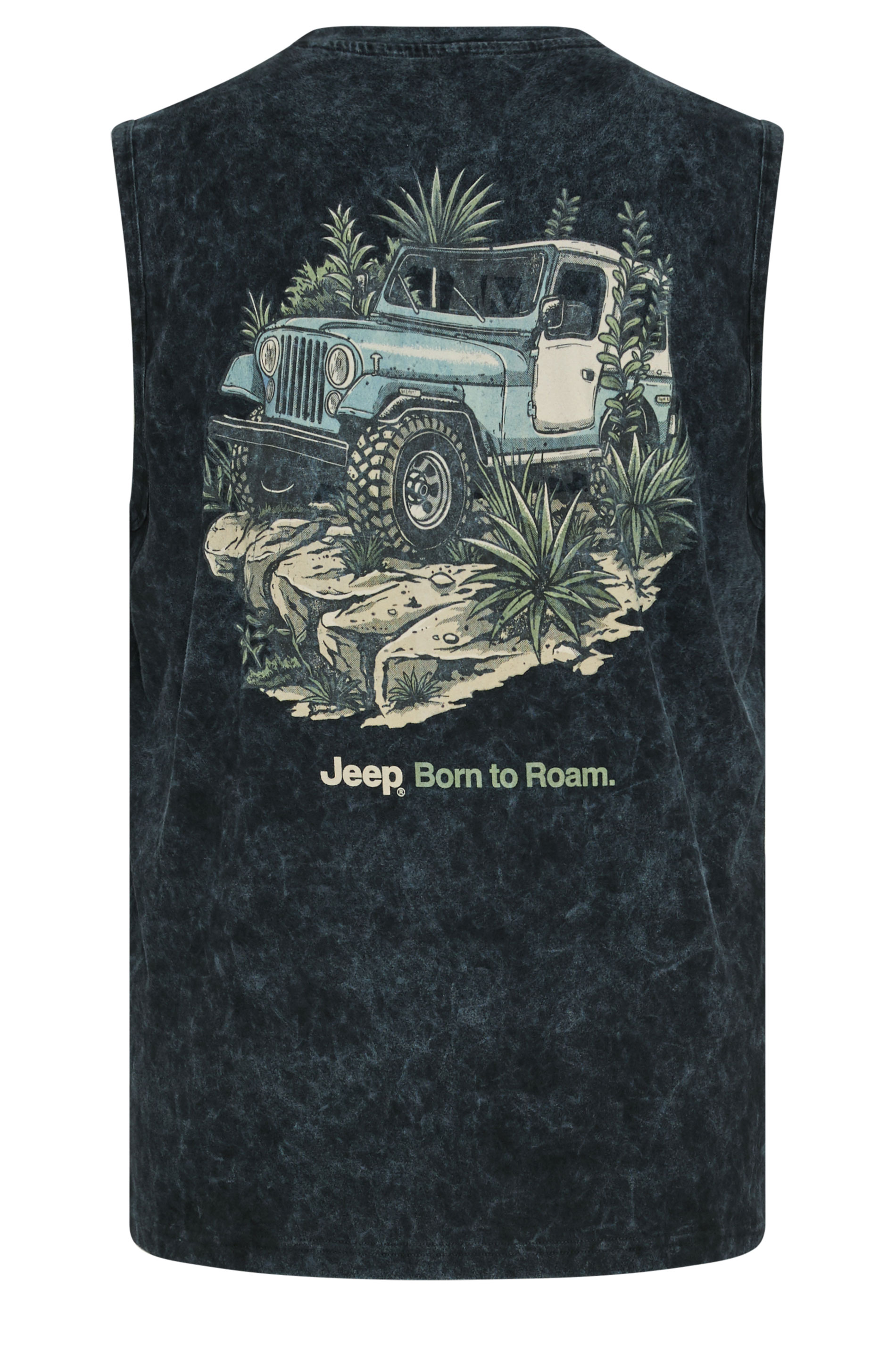 BadRhino Big & Tall Black Acid Wash 'Jeep' Graphic Vest | BadRhino 7