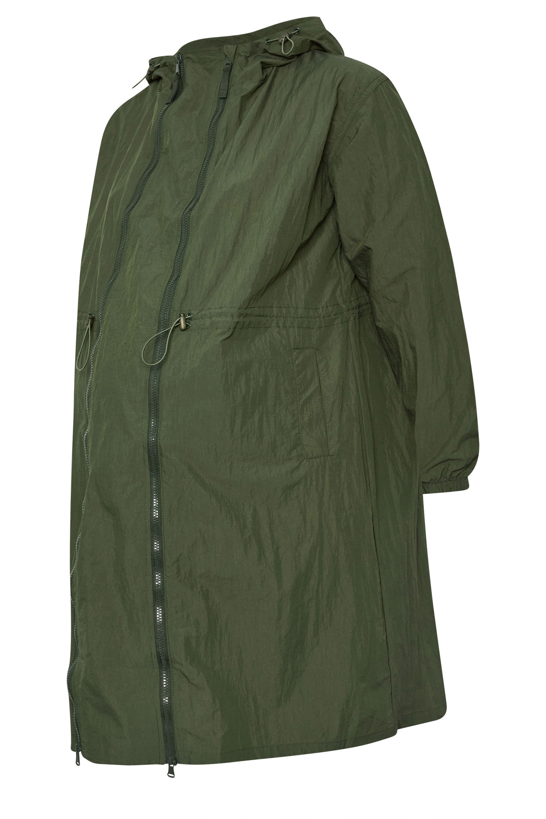 BUMP IT UP MATERNITY Plus Size Green Lightweight Parka Jacket | Yours Clothing 9