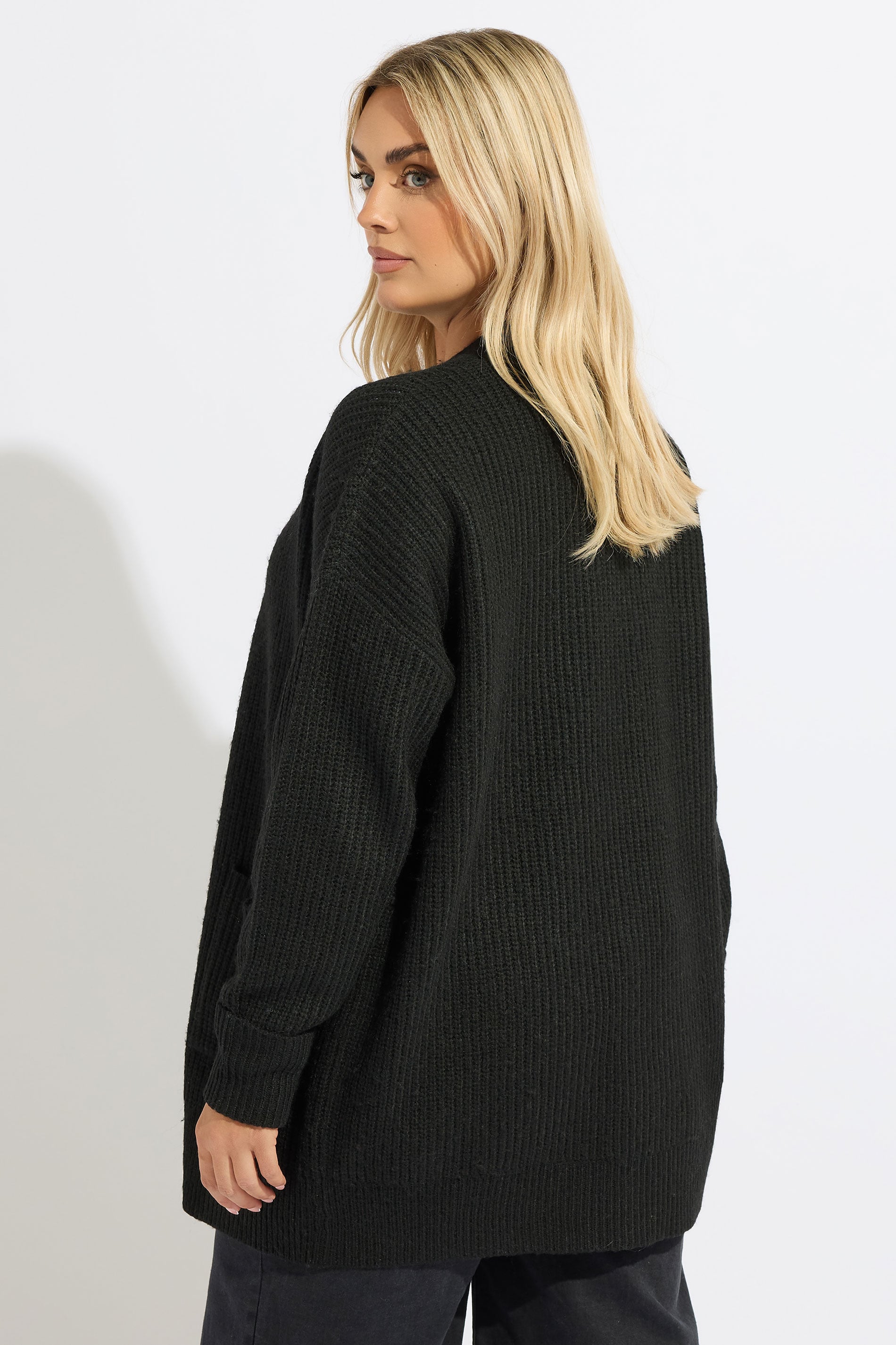 YOURS Plus Size Black Soft Touch Knitted Cardigan | Yours Clothing 2