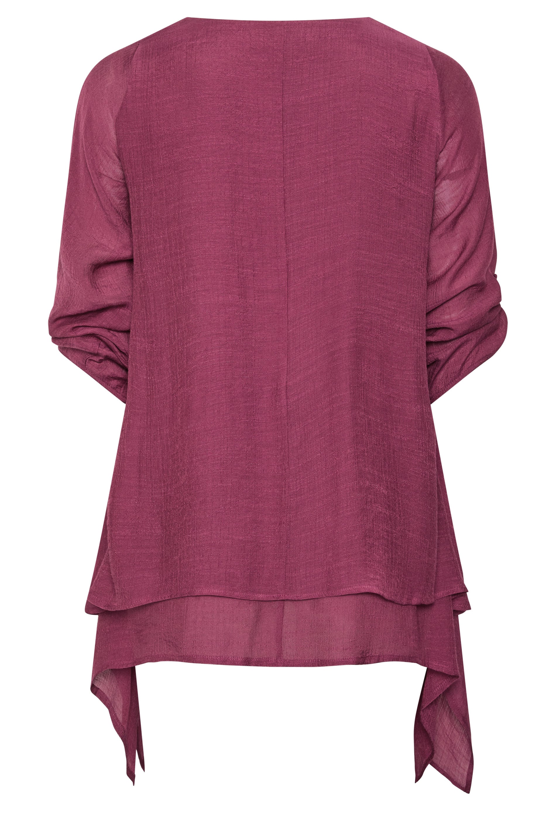 EVANS Plus Size Berry Red Double Layer Blouse | Evans 2