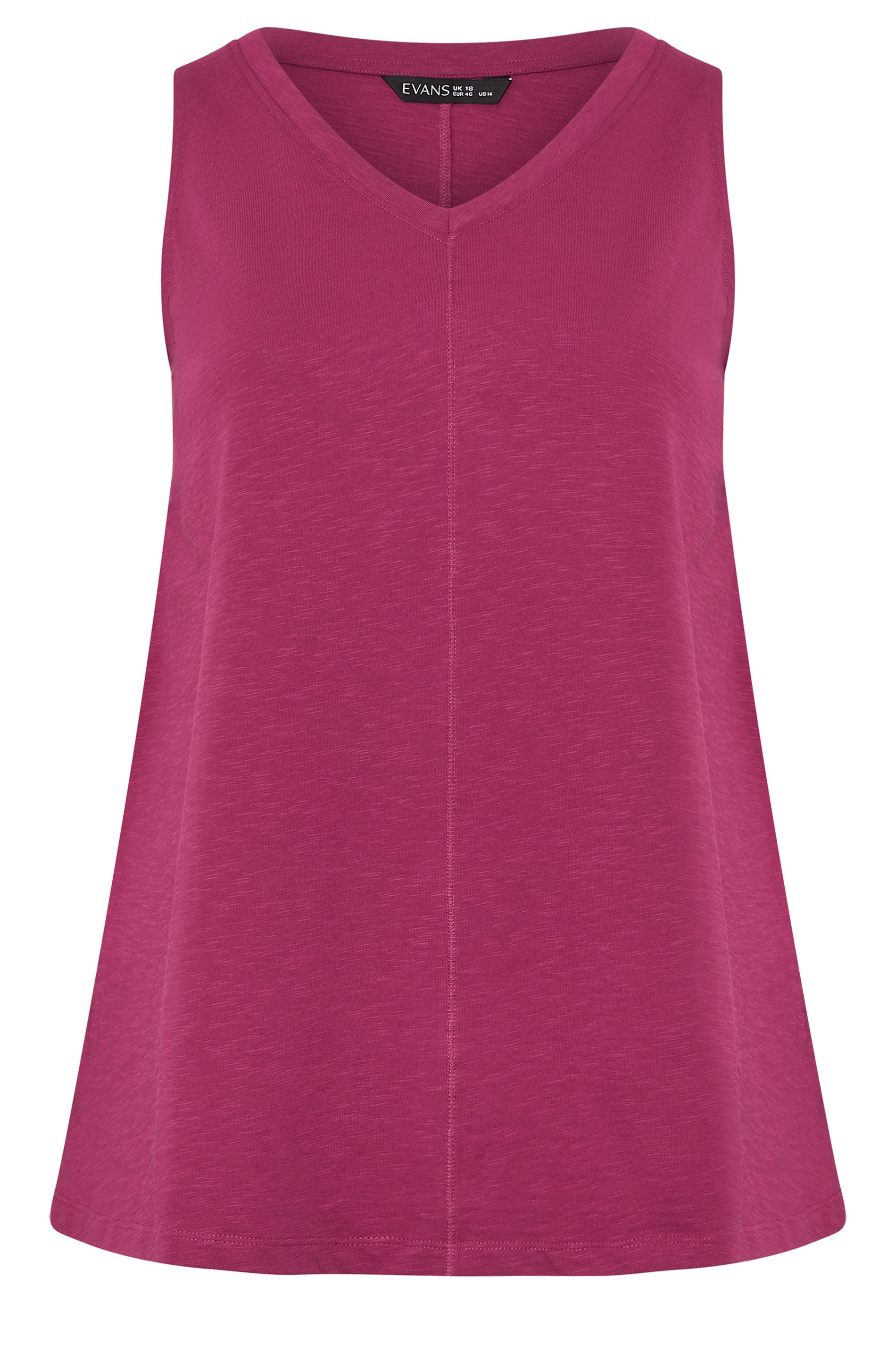 EVANS Plus Size Berry Red Premium Cotton Vest Top | Evans 5