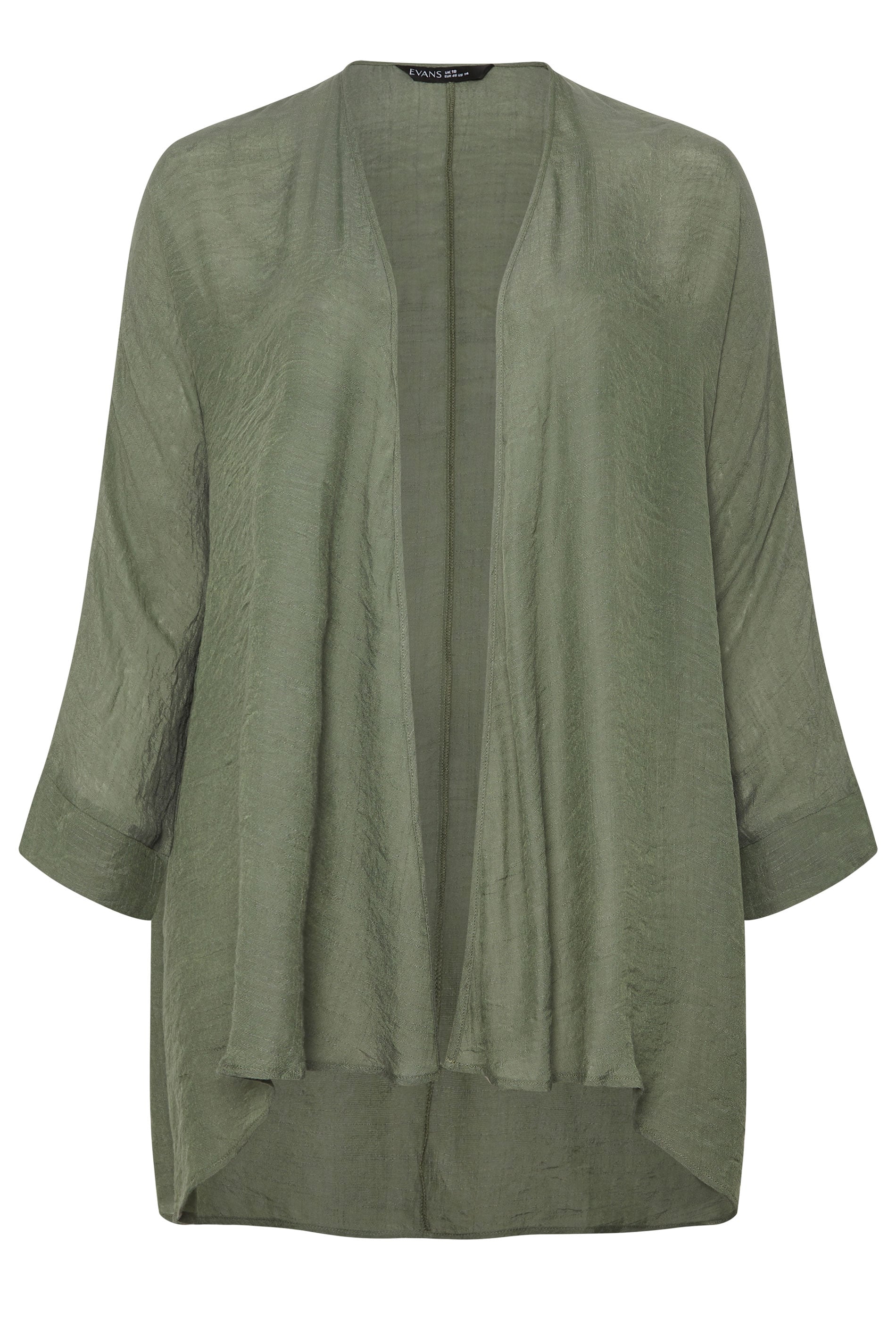 EVANS Plus Size Khaki Green Longline Cover-Up Cardigan | Evans 6