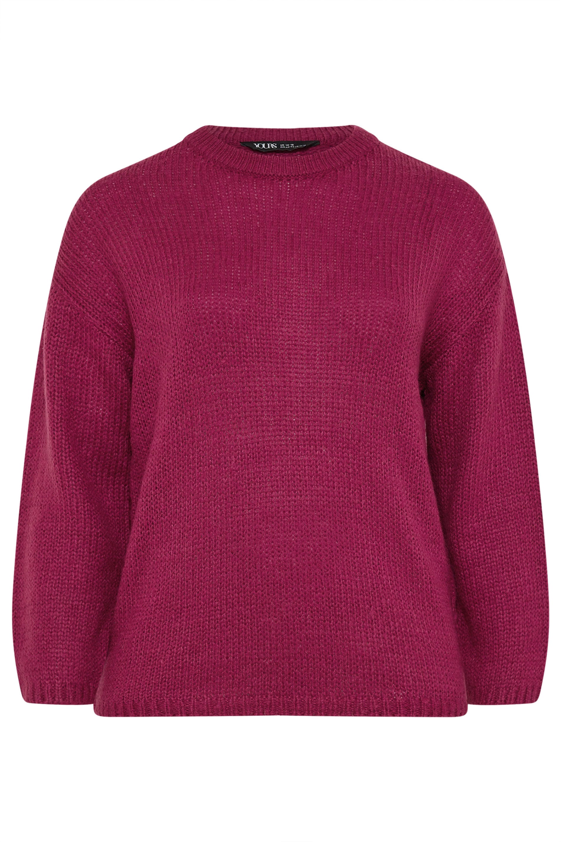 YOURS Plus Size Dark Pink Soft Touch Knitted Jumper | Yours Clothing 5