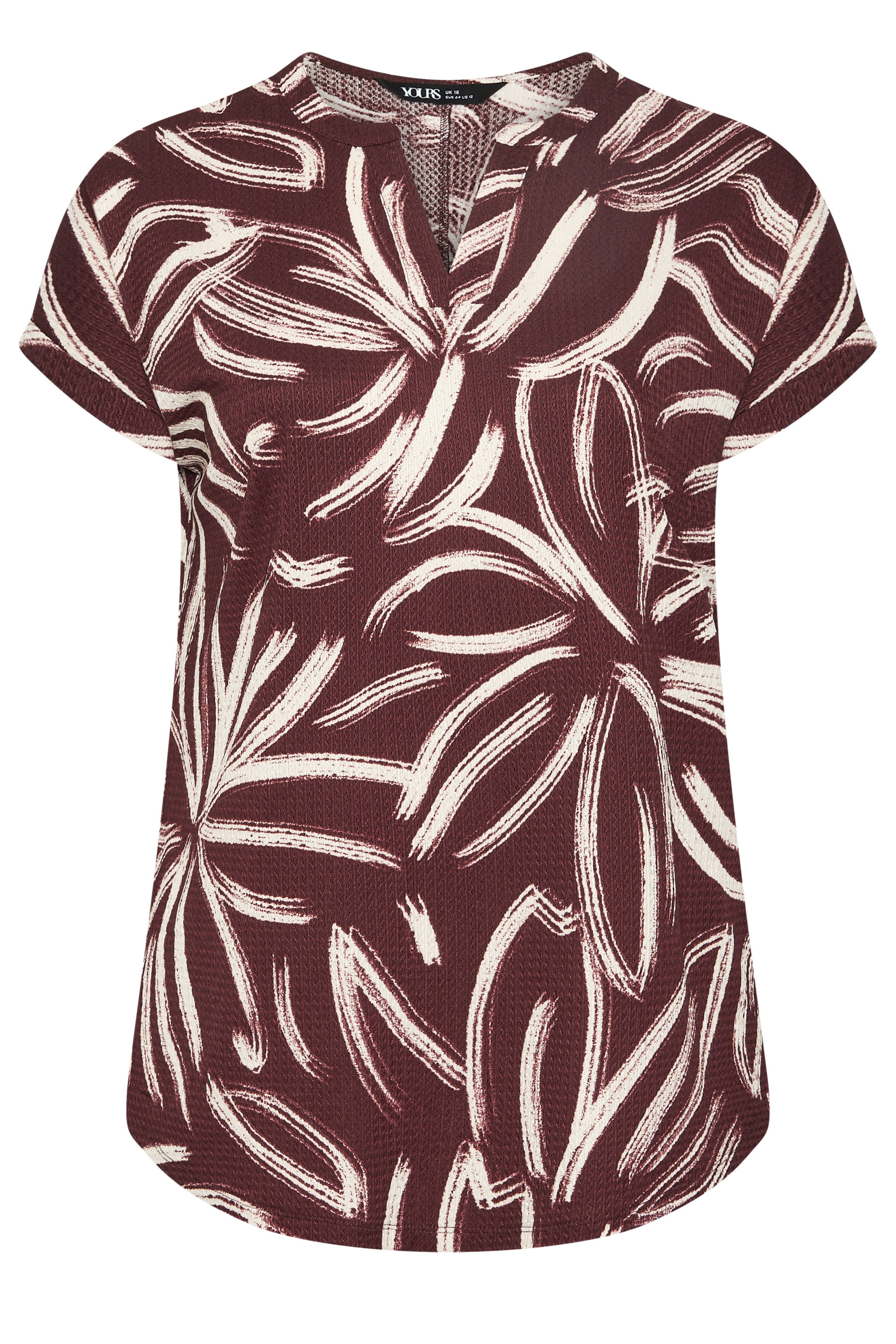 YOURS Plus Size Chocolate Brown Abstract Print Blouse | Yours Clothing 6