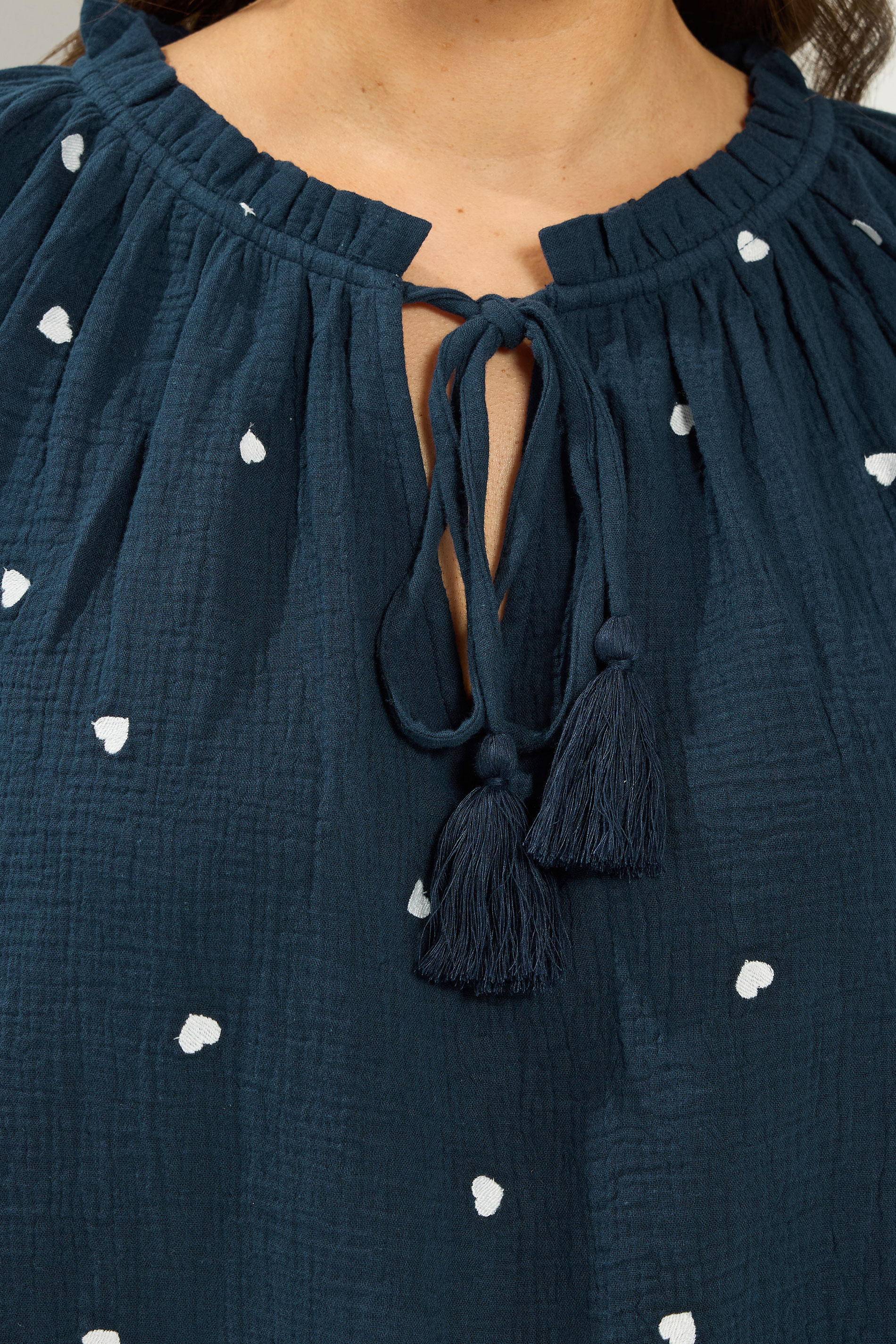 YOURS Plus Size Navy Blue Blouse | Yours Clothing 4
