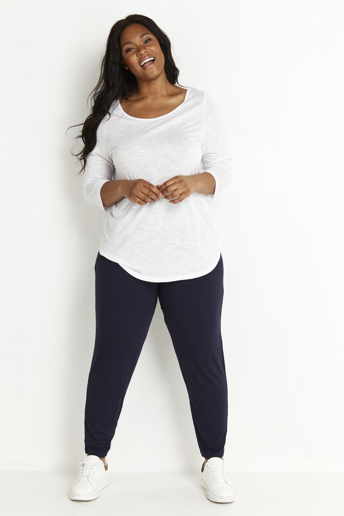 Plus Size Jersey Tapered Trouser Navy | Evans