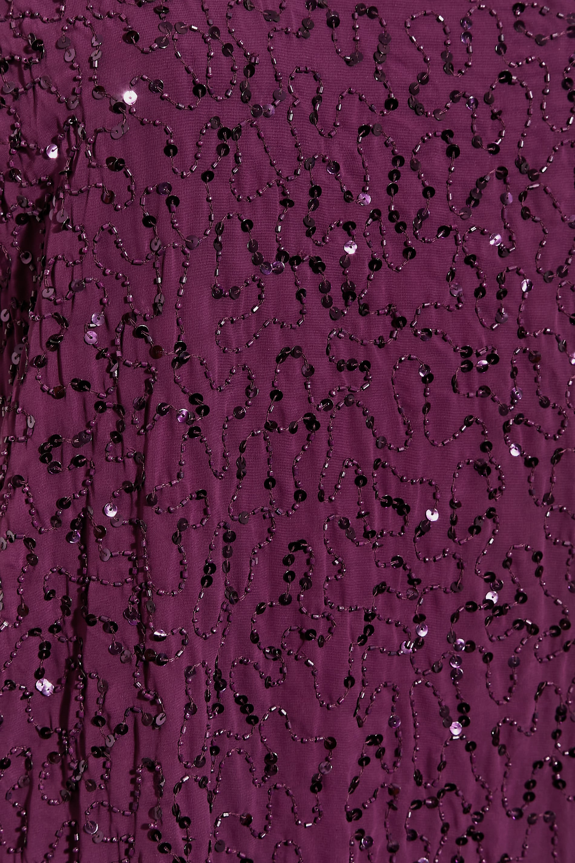LUXE Plus Size Purple Sequin Hand Embellished Cape Dress | Yours Clothing 5