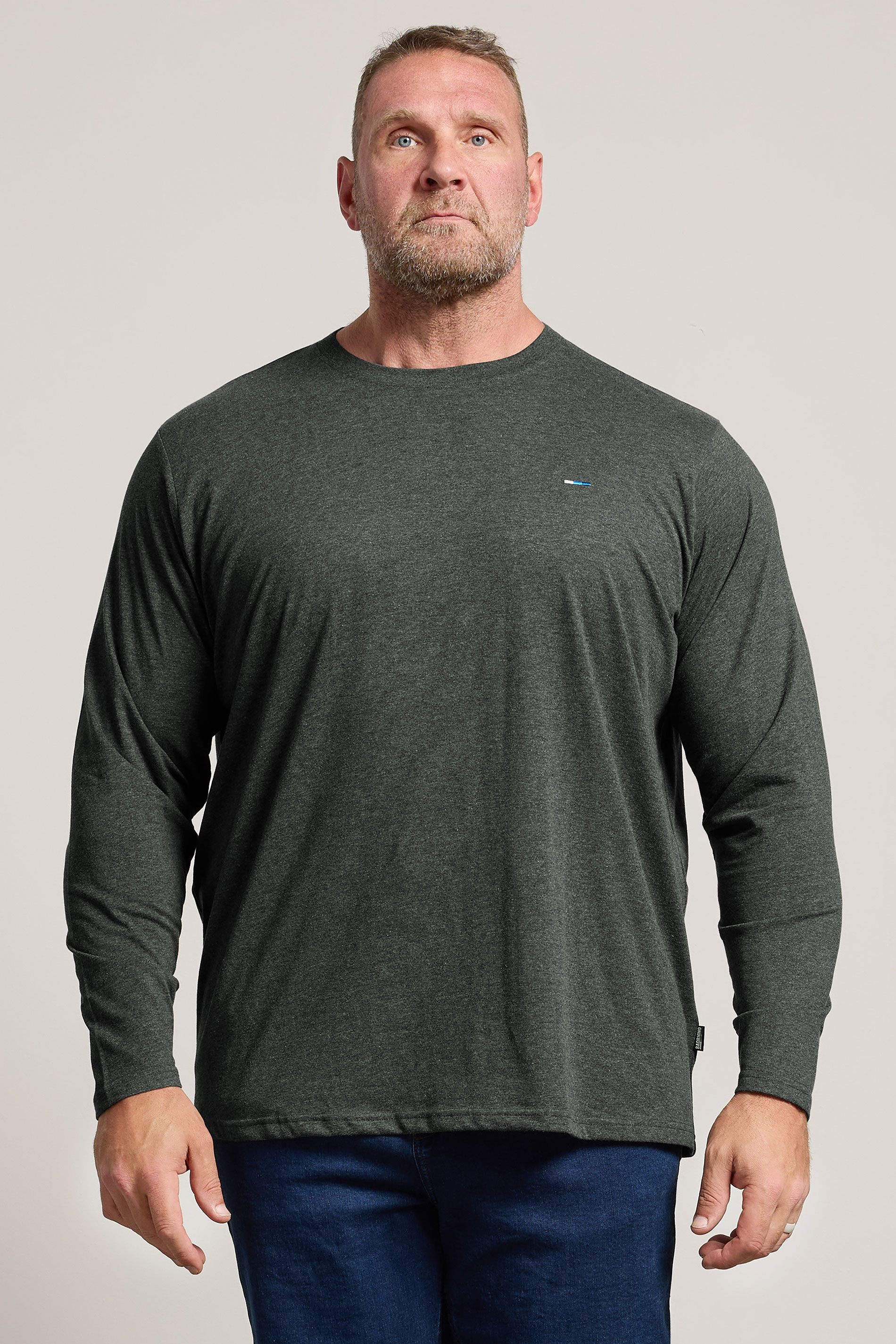BadRhino Big & Tall Charcoal Grey Long Sleeve T-Shirt | BadRhino 3
