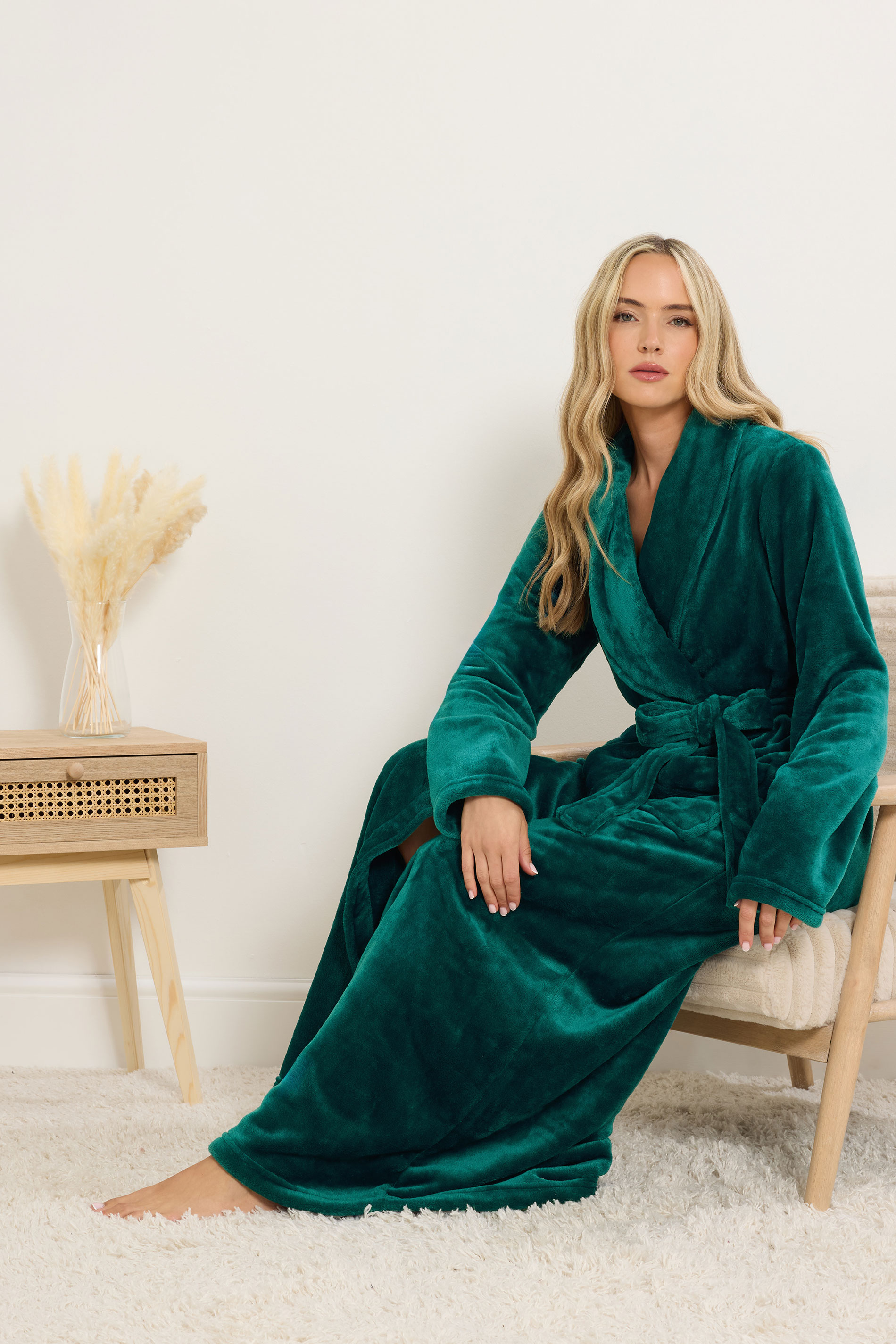 LTS Tall Teal Green Super Luxe Maxi Dressing Gown | Long Tall Sally 1