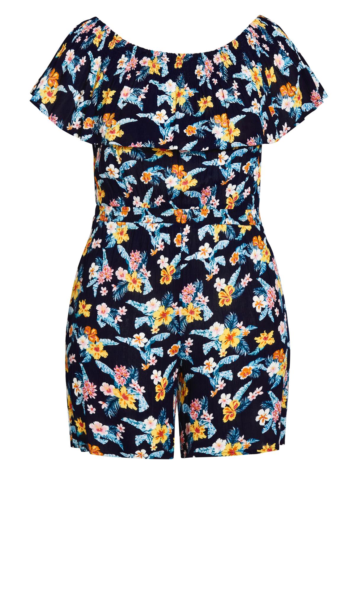 Tropical Playsuit Navy 3
