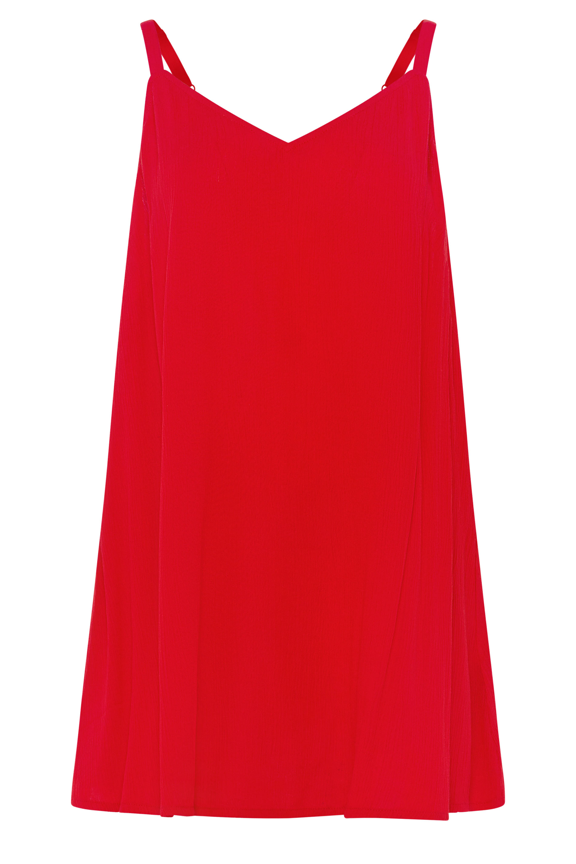 YOURS Plus Size Red Crinkle Swing Cami Top | Yours Clothing 5