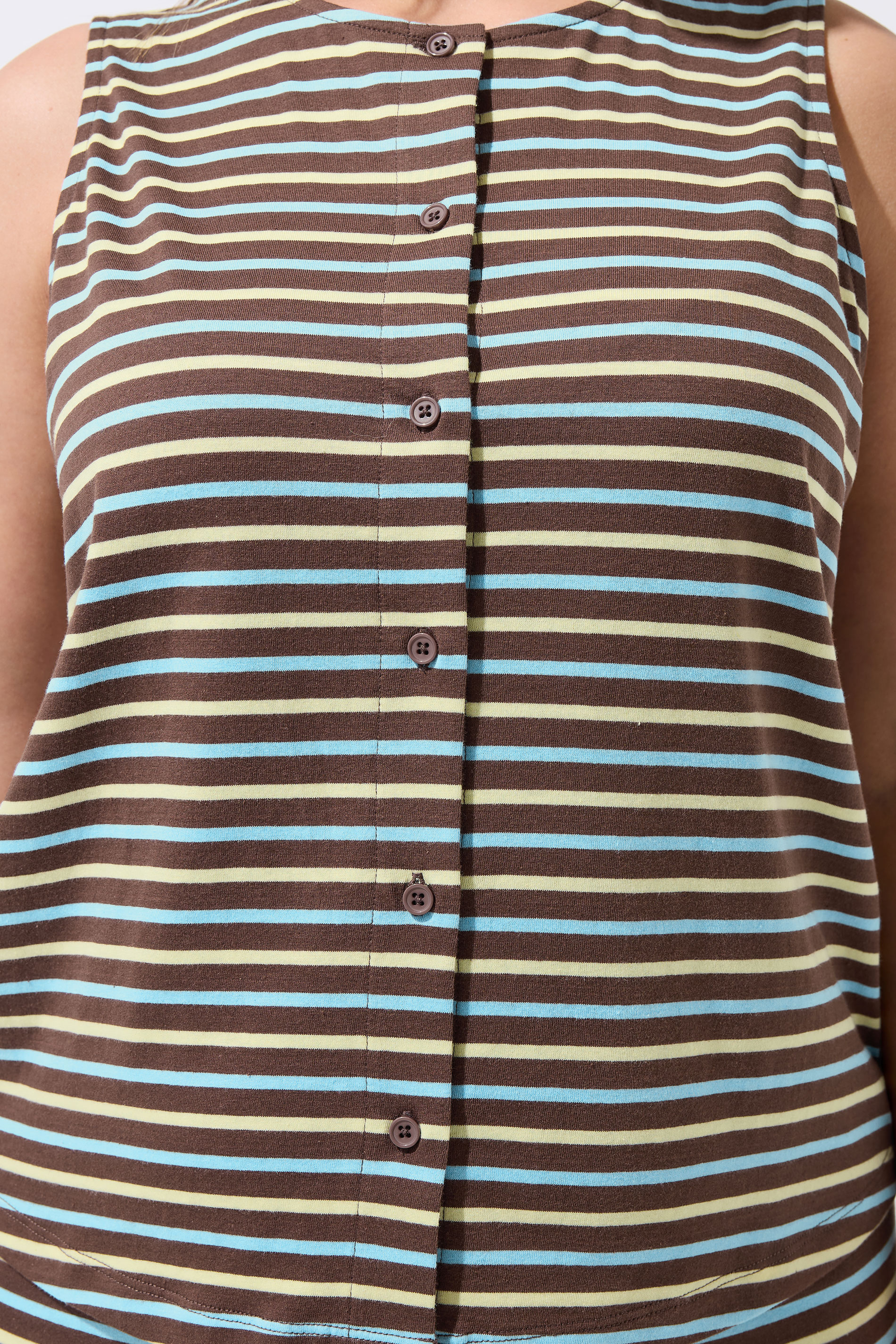 LIMITED COLLECTION Plus Size Brown Stripe Button Waistcoat | Yours Clothing 4