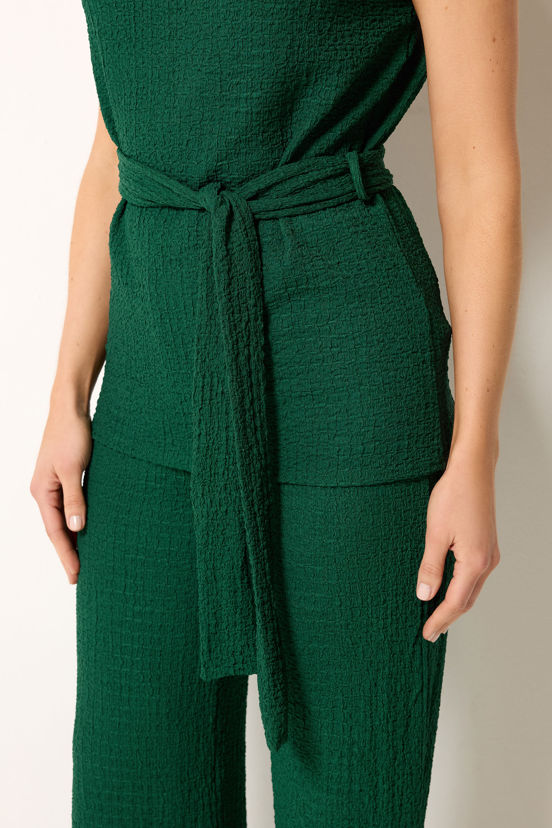 LTS Tall Women's Forest Green Textured Belted Top | Long Tall Sally 4