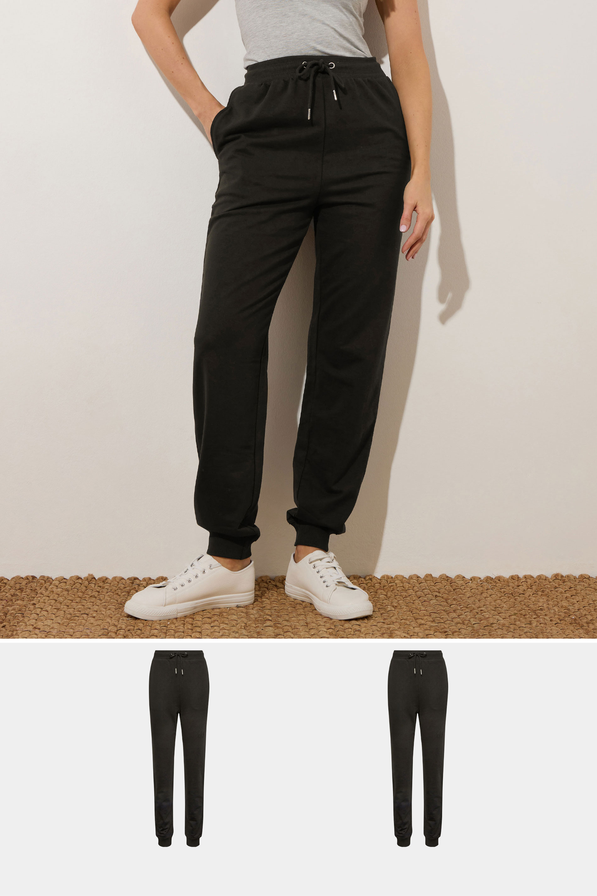 LTS Tall 2 PACK Black Basic Joggers | Long Tall Sally  3