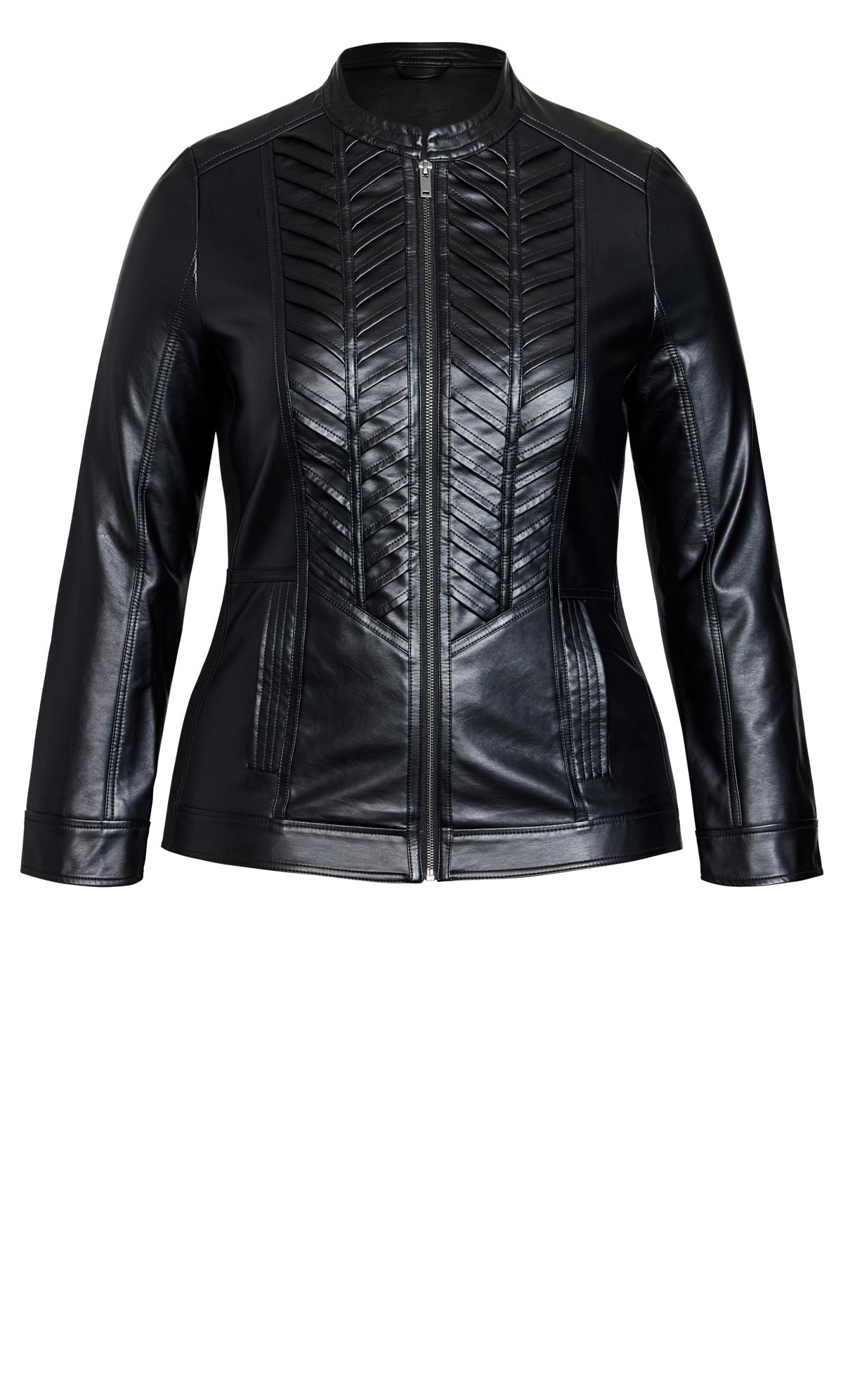Gothic Edge  Black Faux Leather Biker Jacket 3