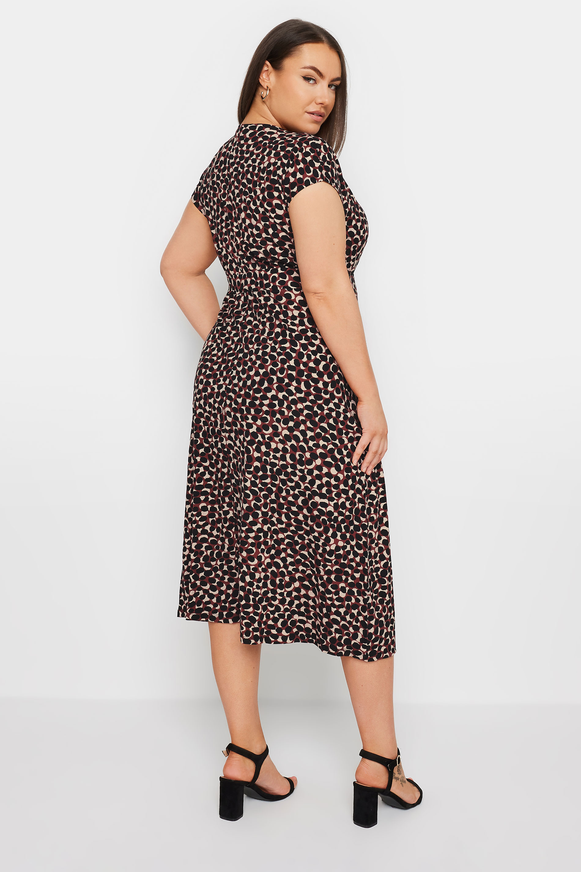 YOURS Plus Size Red Spot Print Wrap Dress | Yours Clothing 3