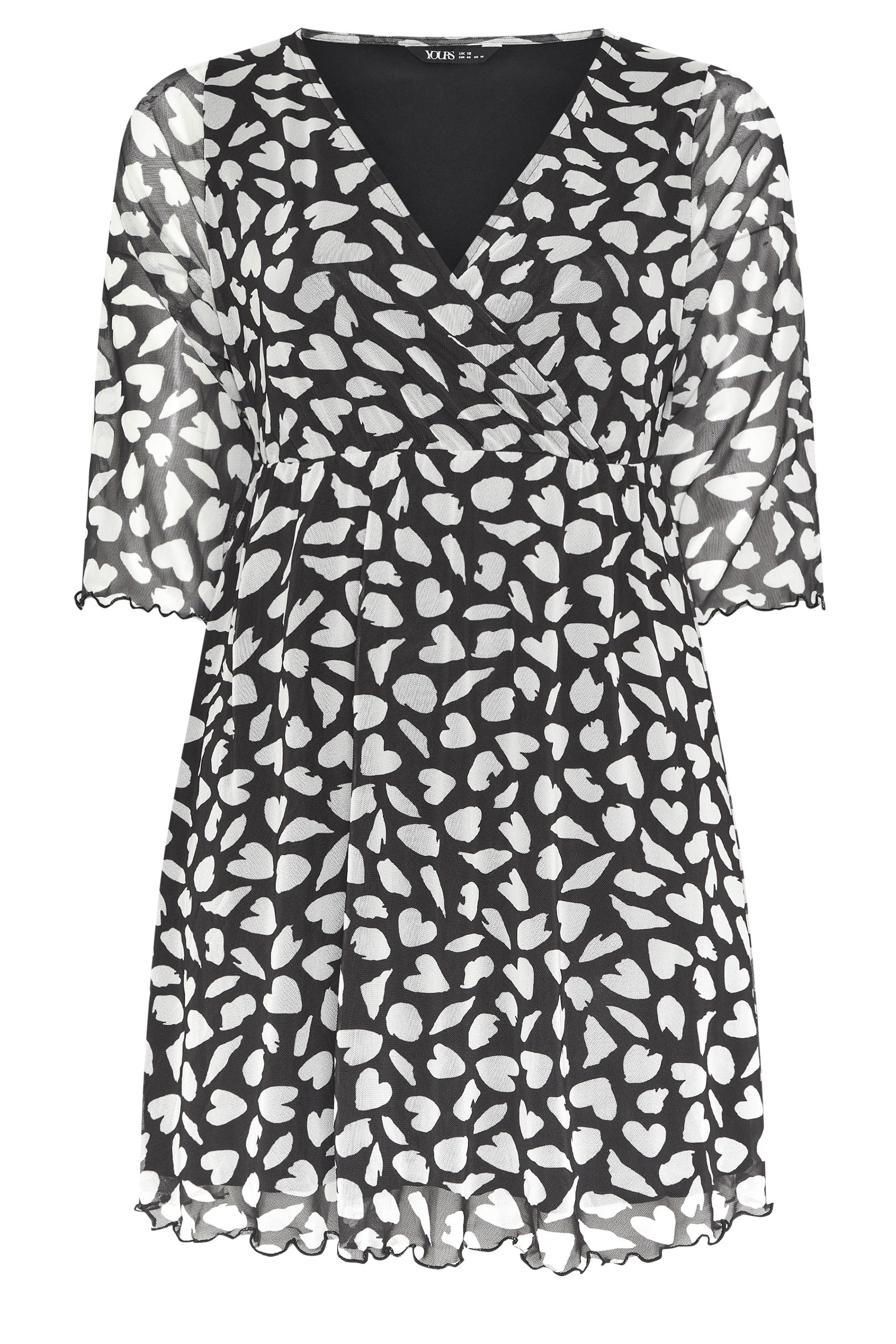 YOURS Plus Size Black Heart Tunic Top | Yours Clothing 6