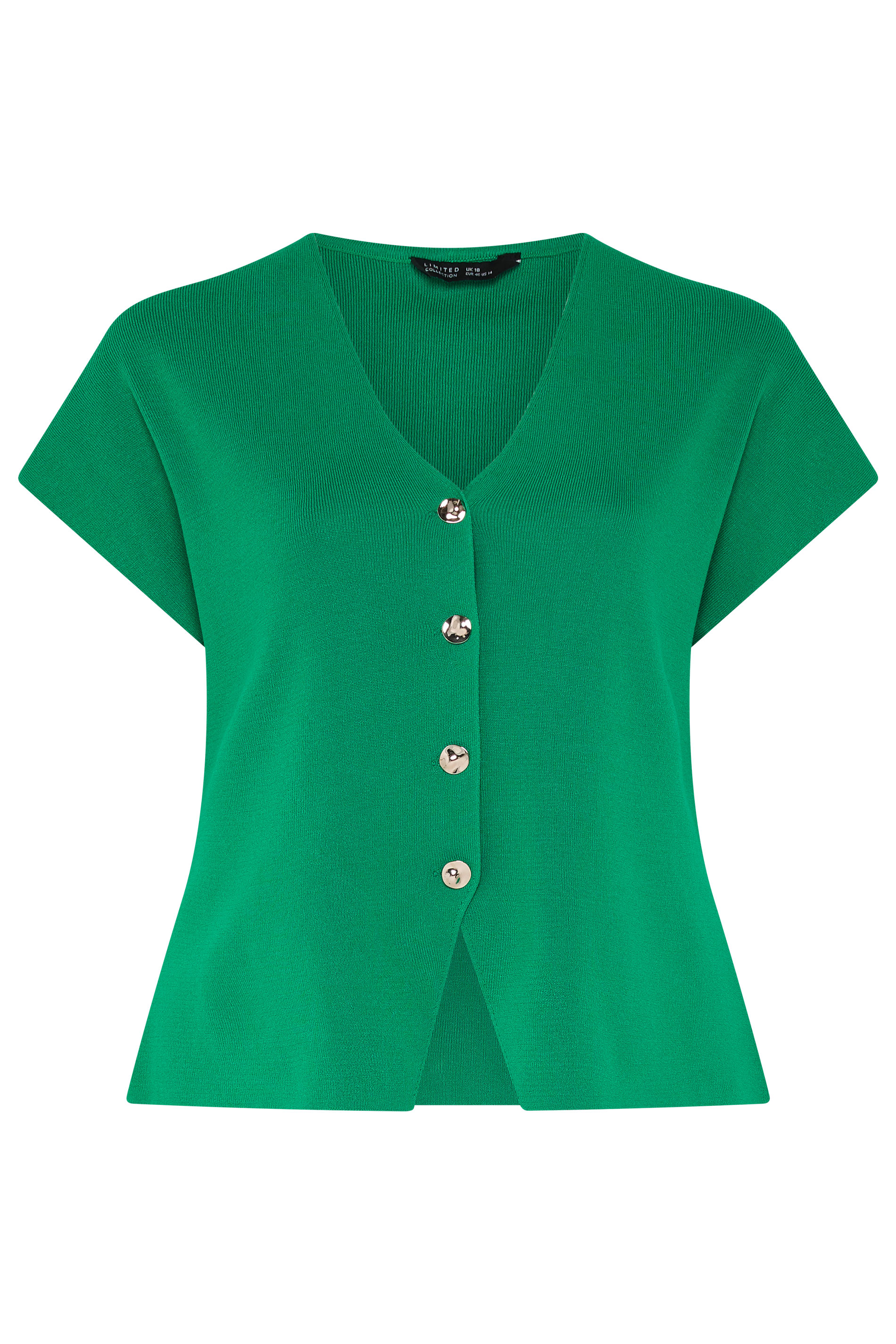 LIMITED COLLECTION Plus Size Green Short Sleeve Knitted Top | Yours Clothing 5