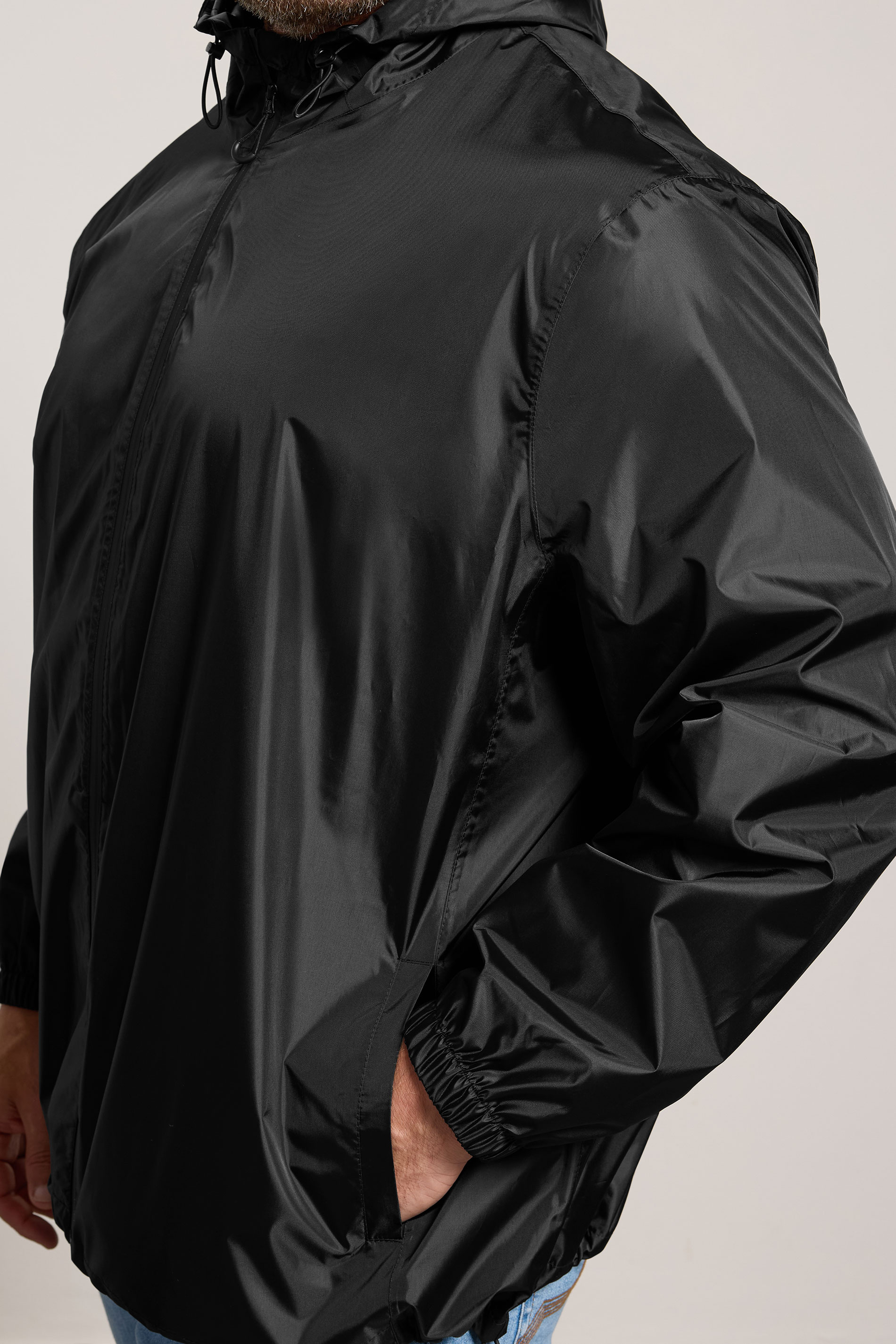BadRhino Big & Tall Black Pac a Mac Hooded Jacket | BadRhino 4