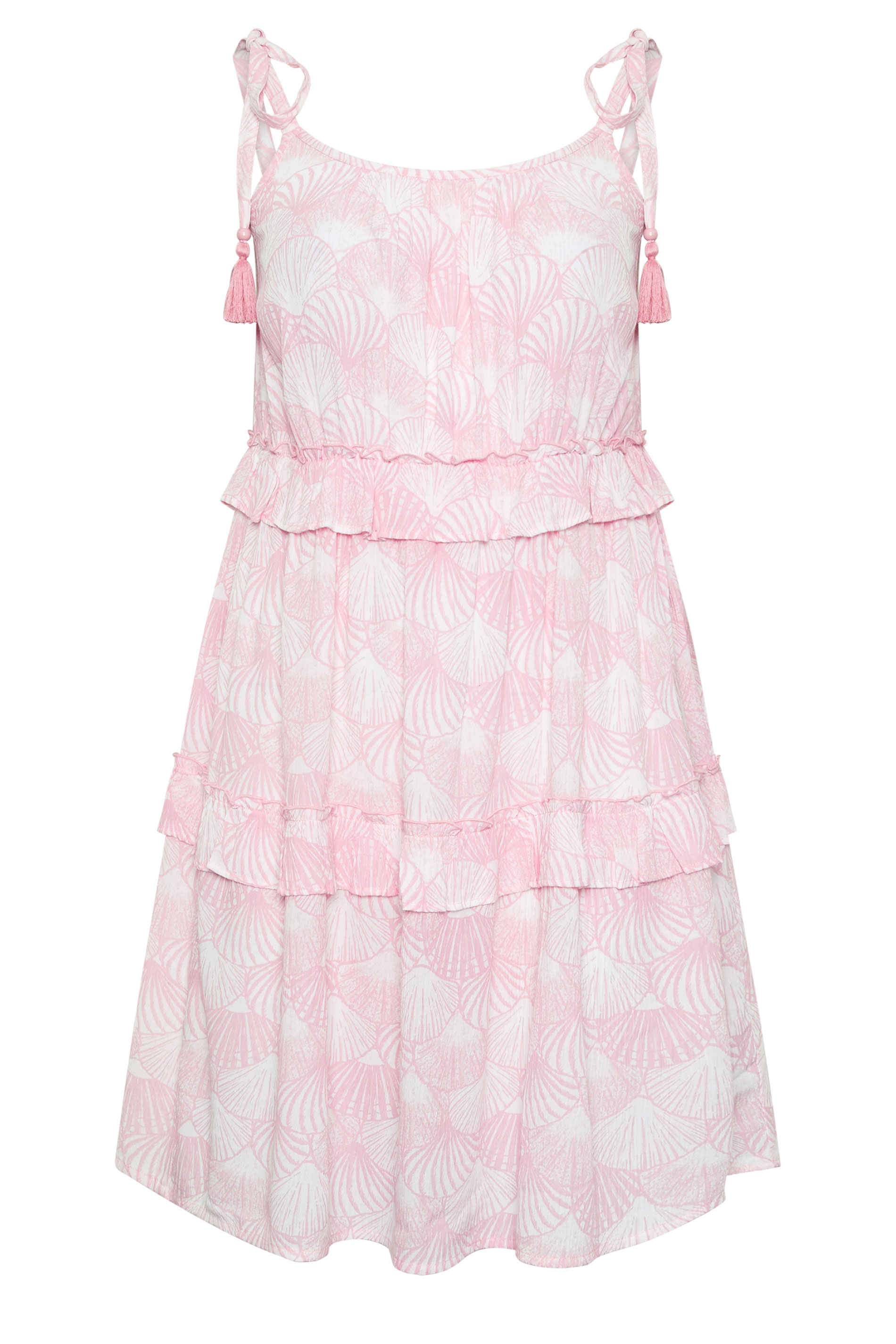 YOURS Plus Size Pink Ruffle Mini Dress | Yours Clothing 5
