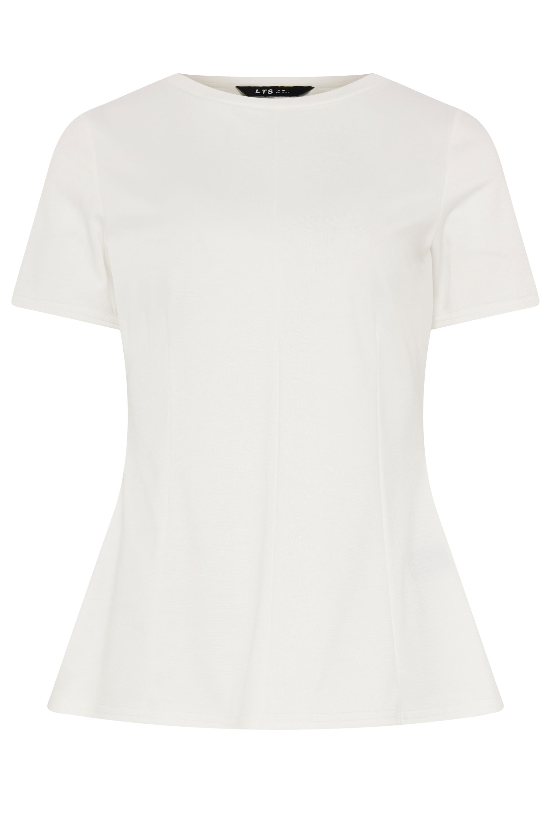 LTS Tall Women's White Seam Front Peplum Top | Long Tall Sally 6