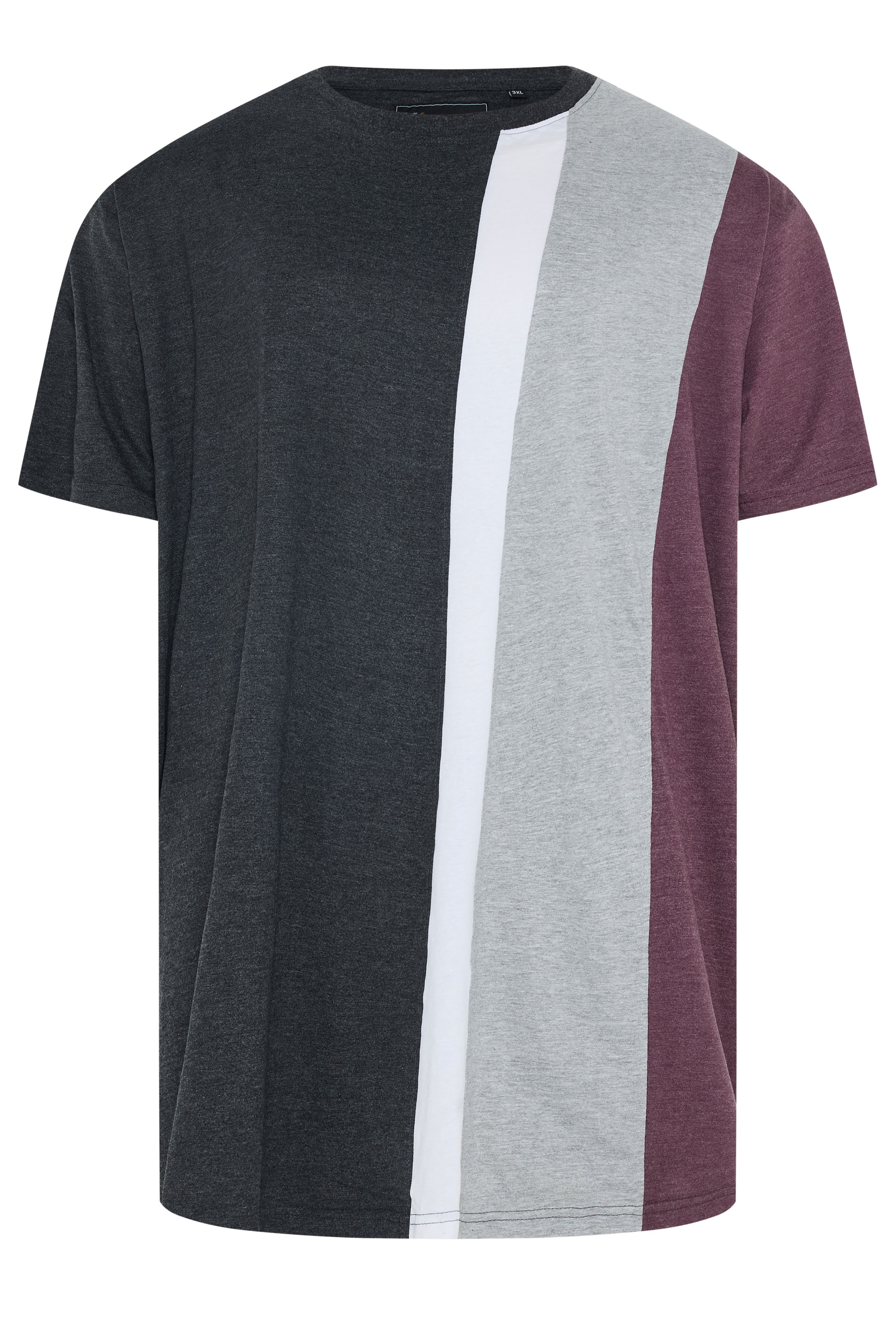 KAM Big & Tall Charcoal Grey Stripe T-Shirt | BadRhino 1
