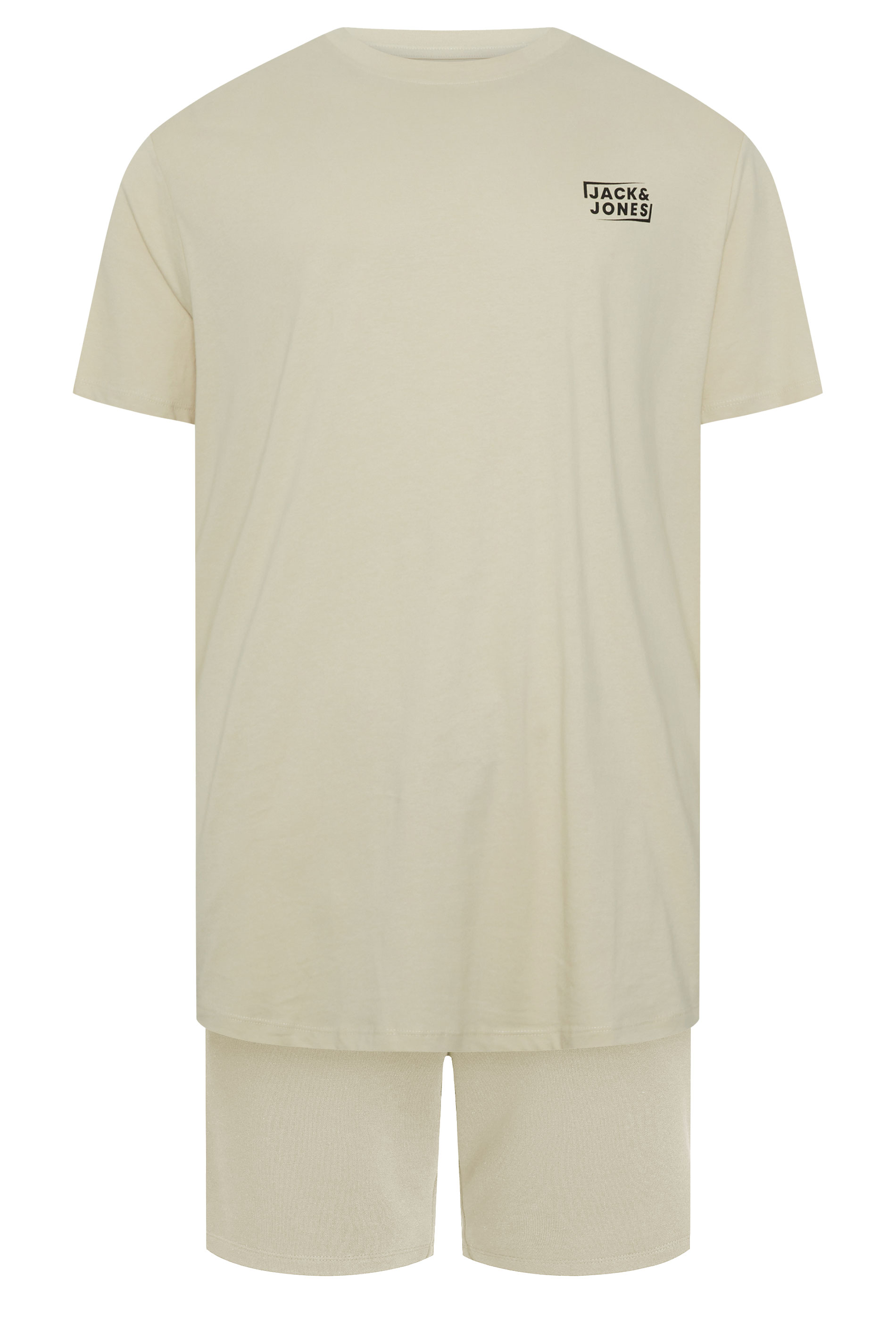 JACK & JONES Big & Tall Off-White T-Shirt & Shorts Set | BadRhino 2
