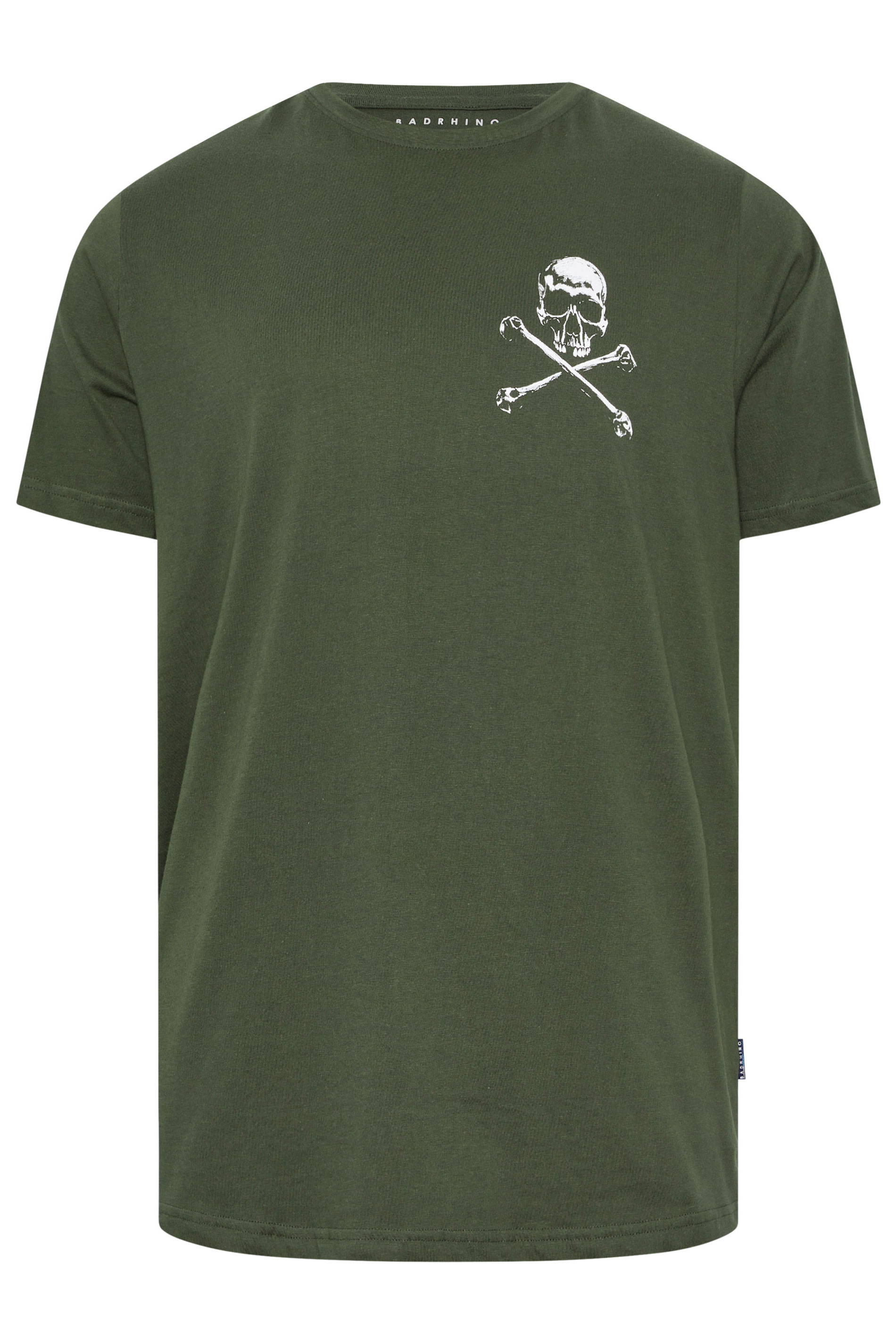 BadRhino Big & Tall Khaki Green Skull & Crossbones Graphic T-Shirt | BadRhino 7
