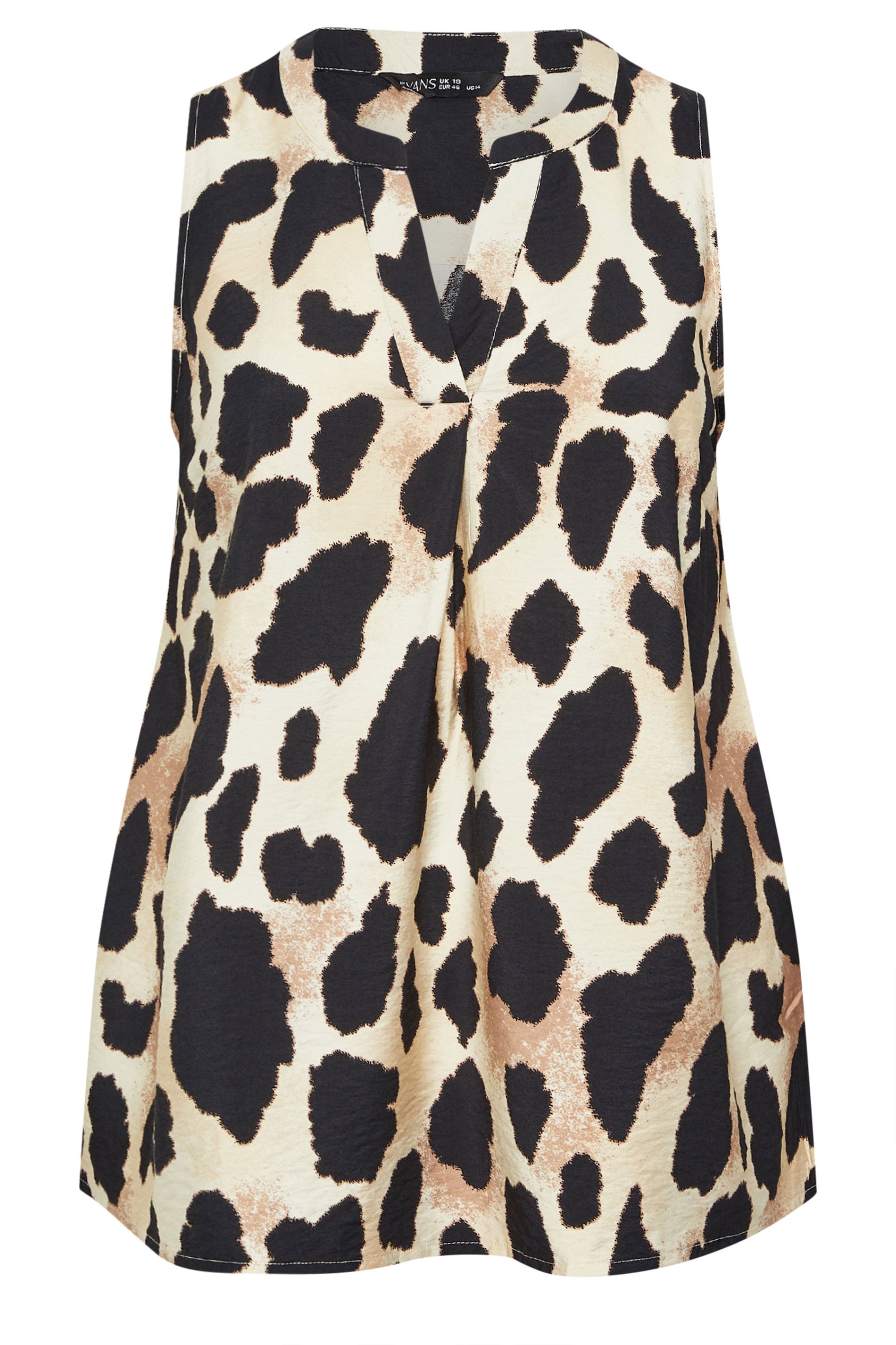 EVANS Plus Size Natural Brown Animal Print Vest | Evans 5
