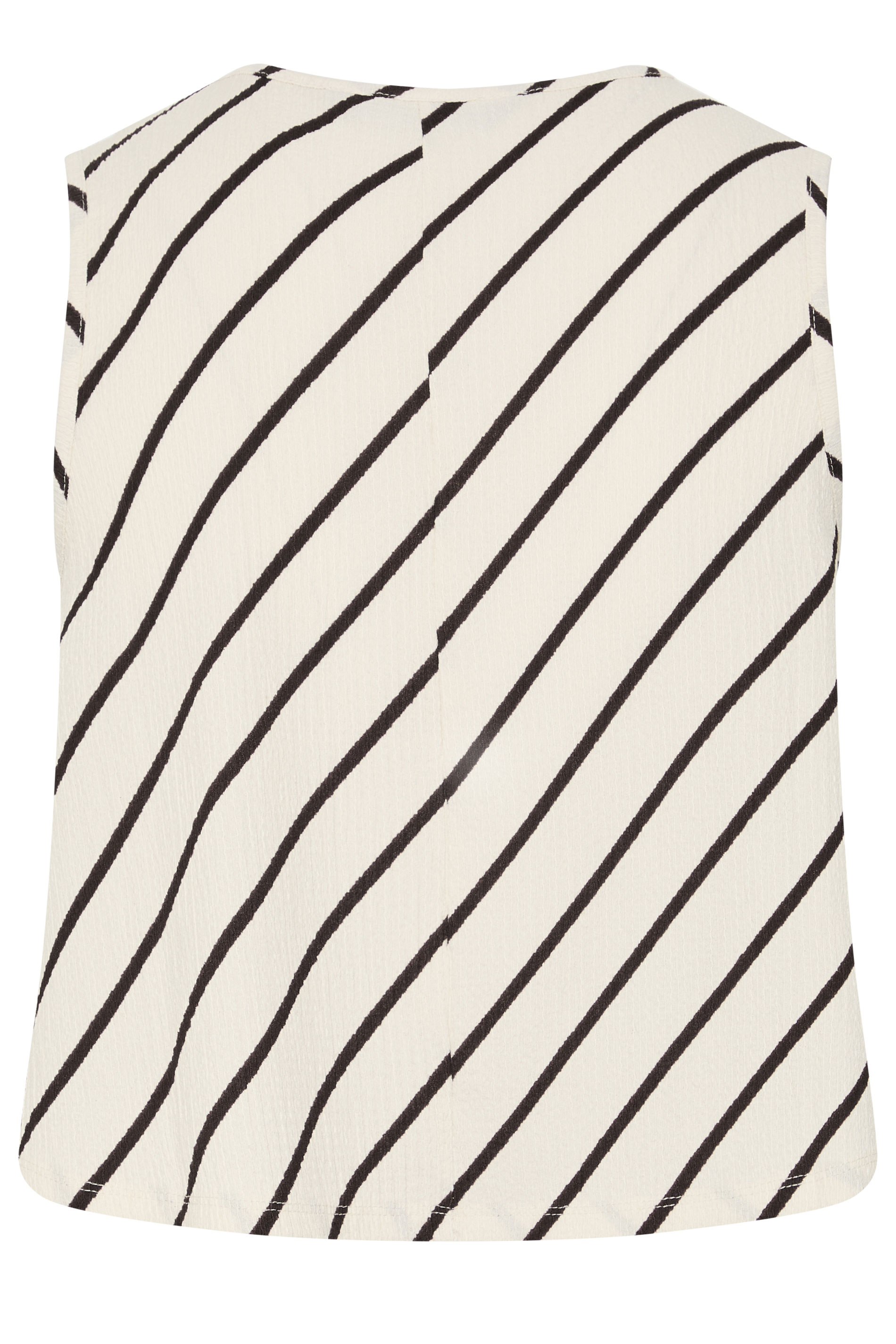 YOURS Plus Size Cream Stripe Vest Top | Yours Clothing 2