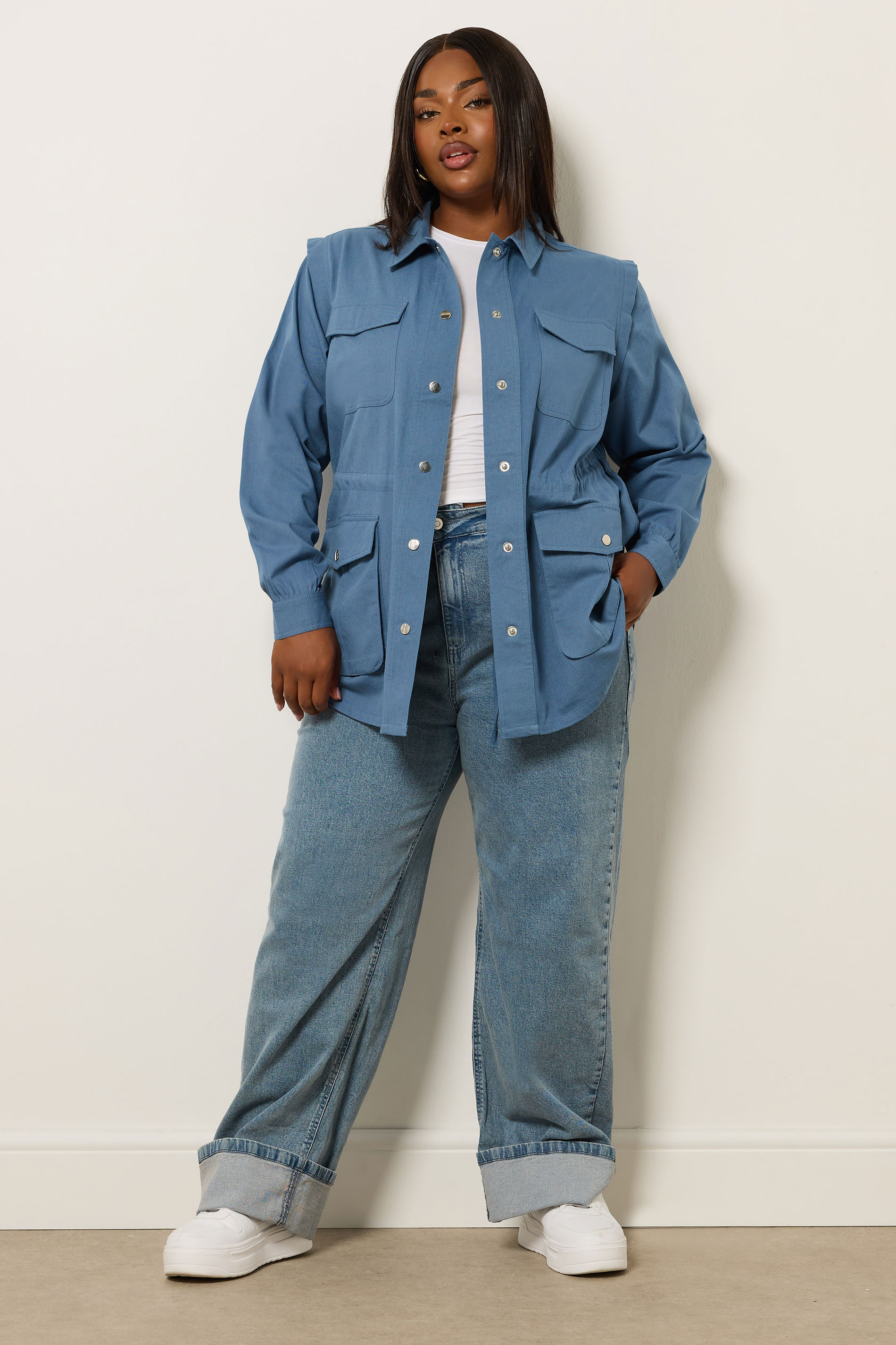 YOURS Plus Size Blue Carpenter Jacket | Yours Clothing 1
