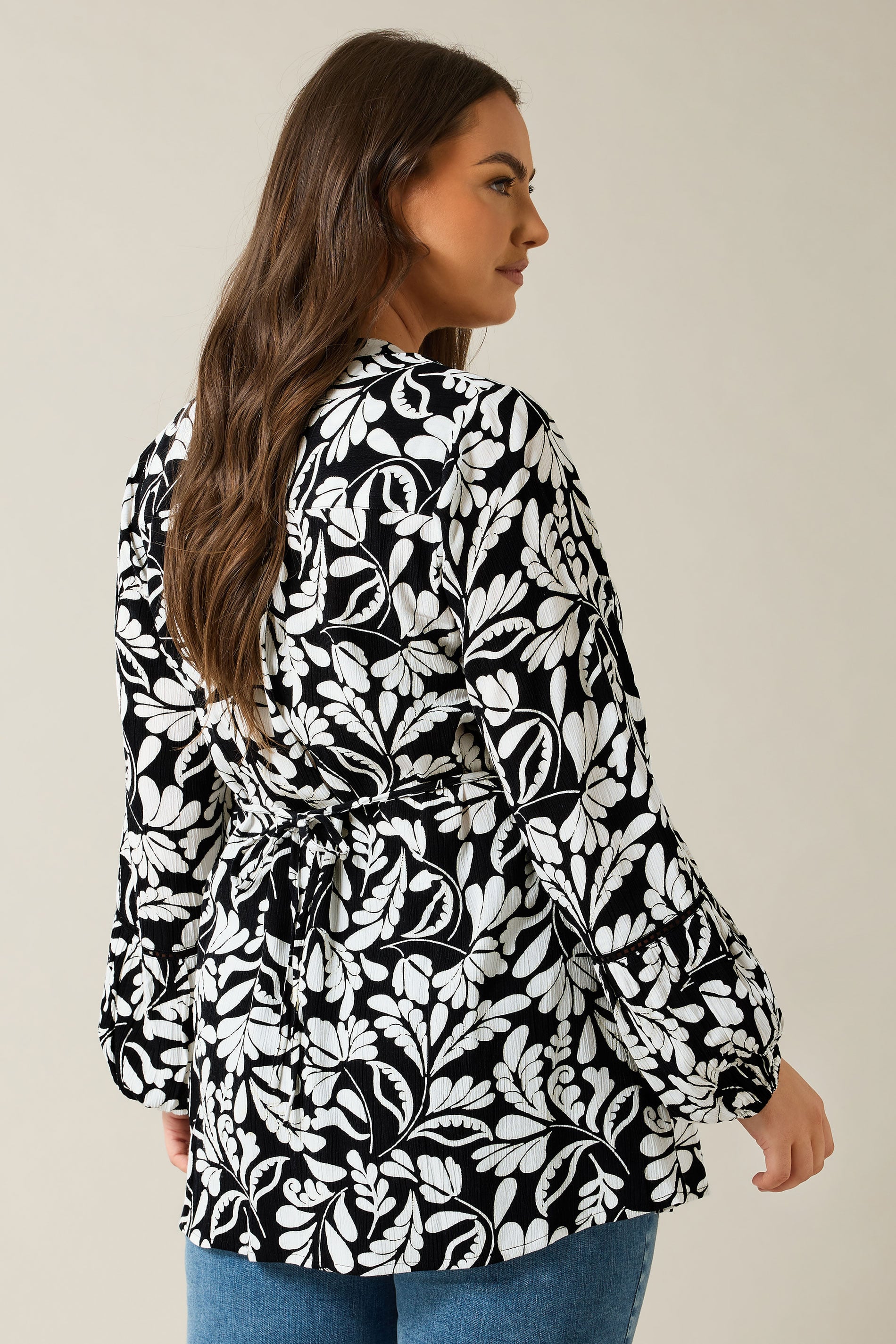 EVANS Plus Size Black Floral Print Pintuck Blouse | Evans 4