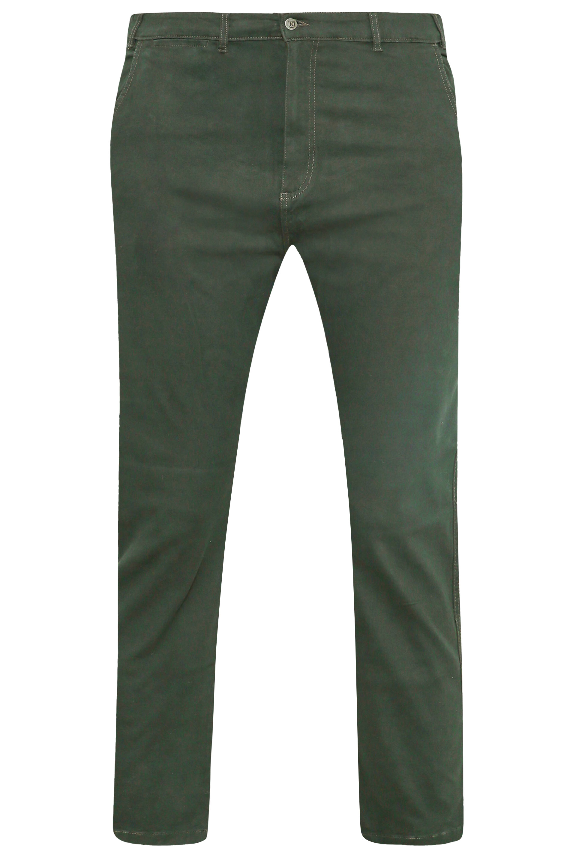 KAM Dark Khaki Green Chino Trousers | BadRhino 4