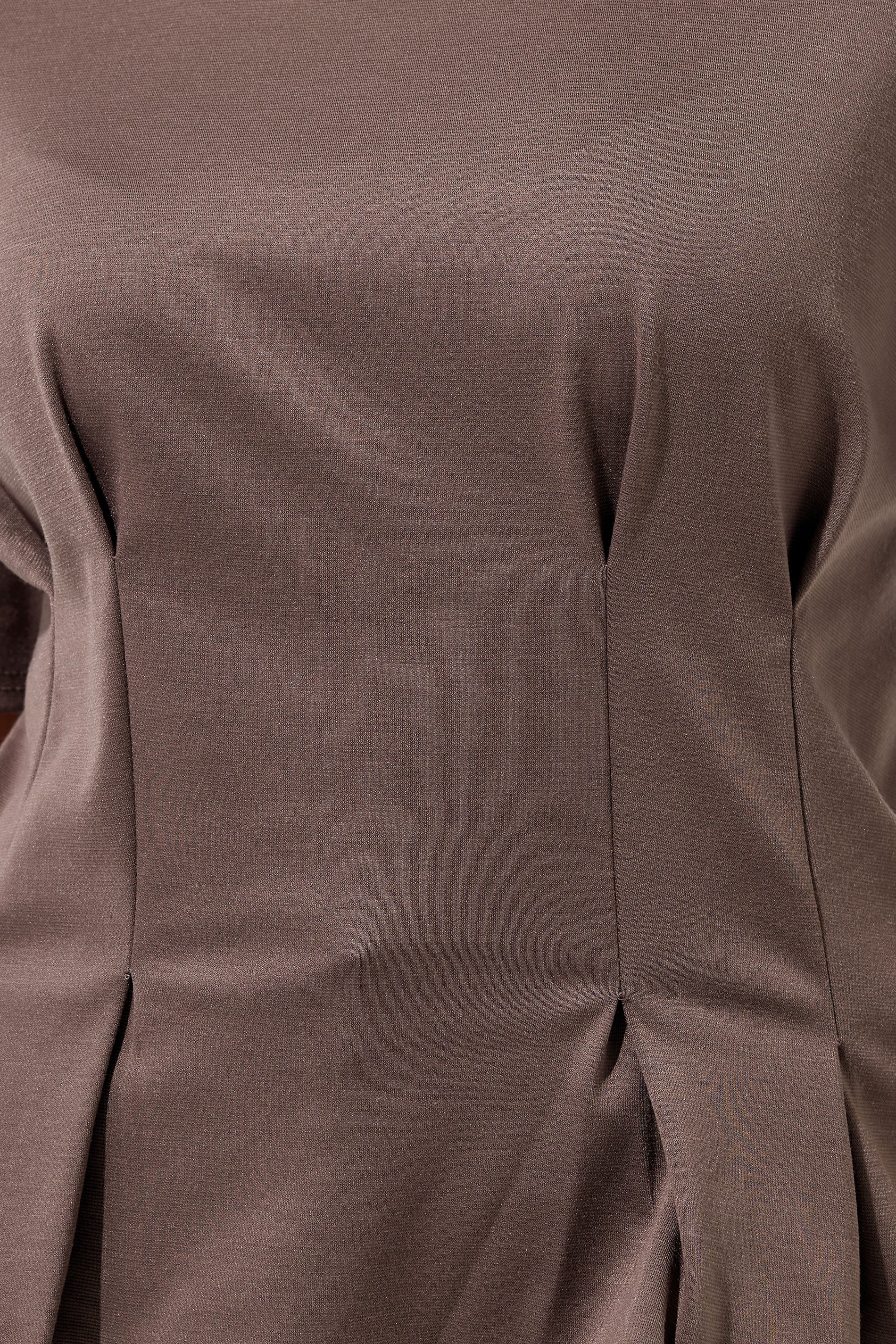 LIMITED COLLECTION Plus Size Mocha Brown Cinched Waist T-Shirt | Yours Clothing 5