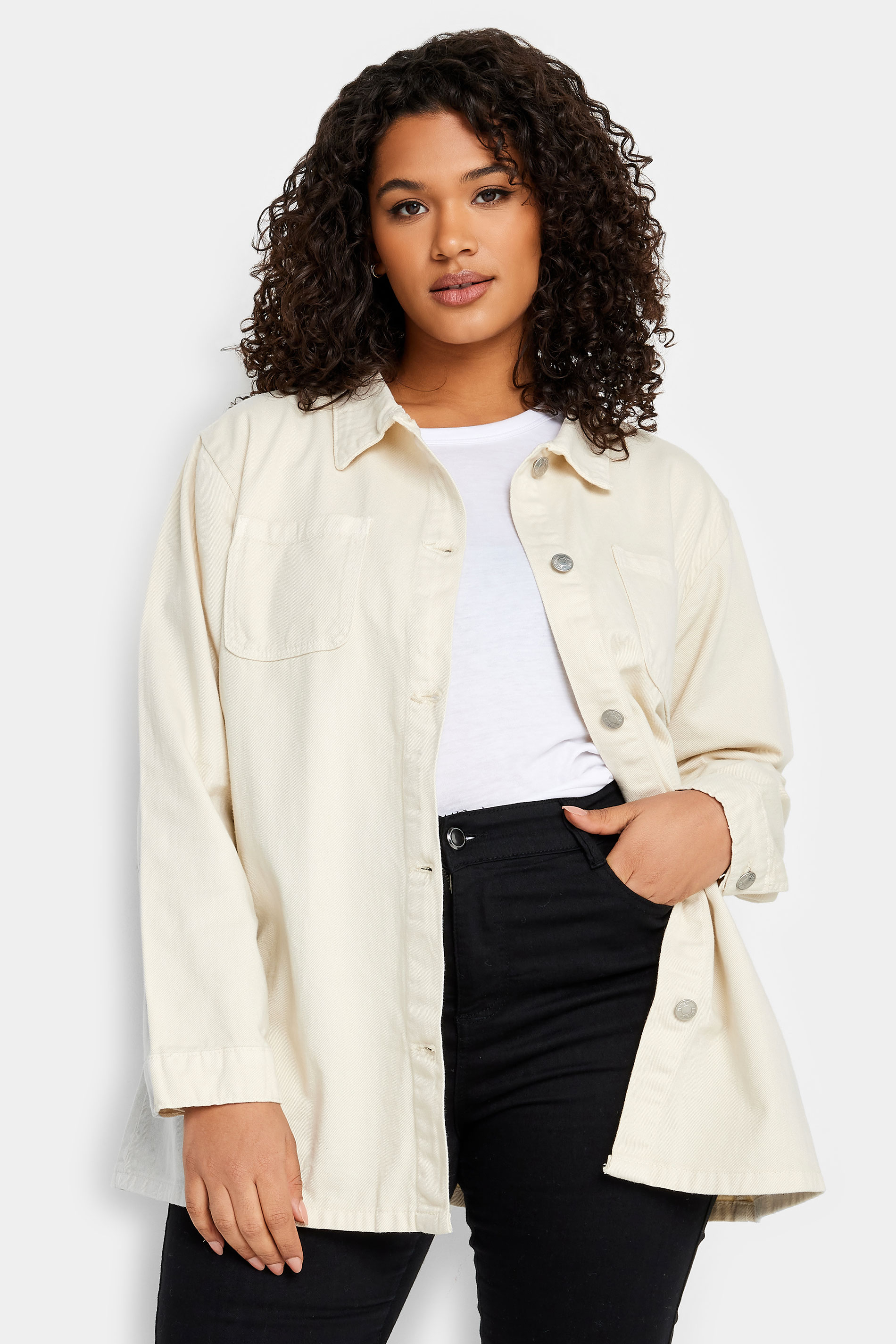 Twill Plain Jacket Off White 1