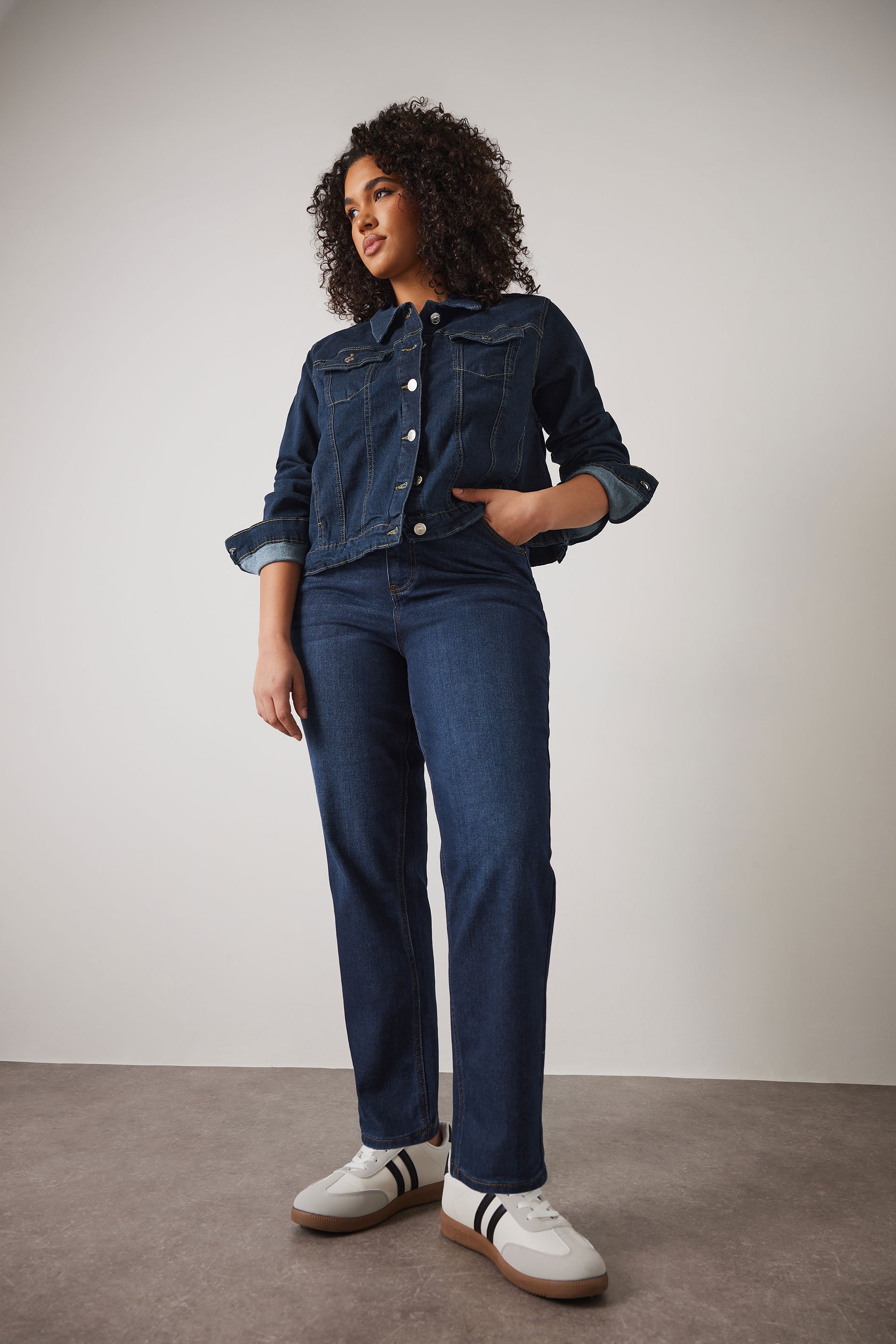 EVANS Plus Size Indigo Blue Denim Mom Jeans | Evans 1