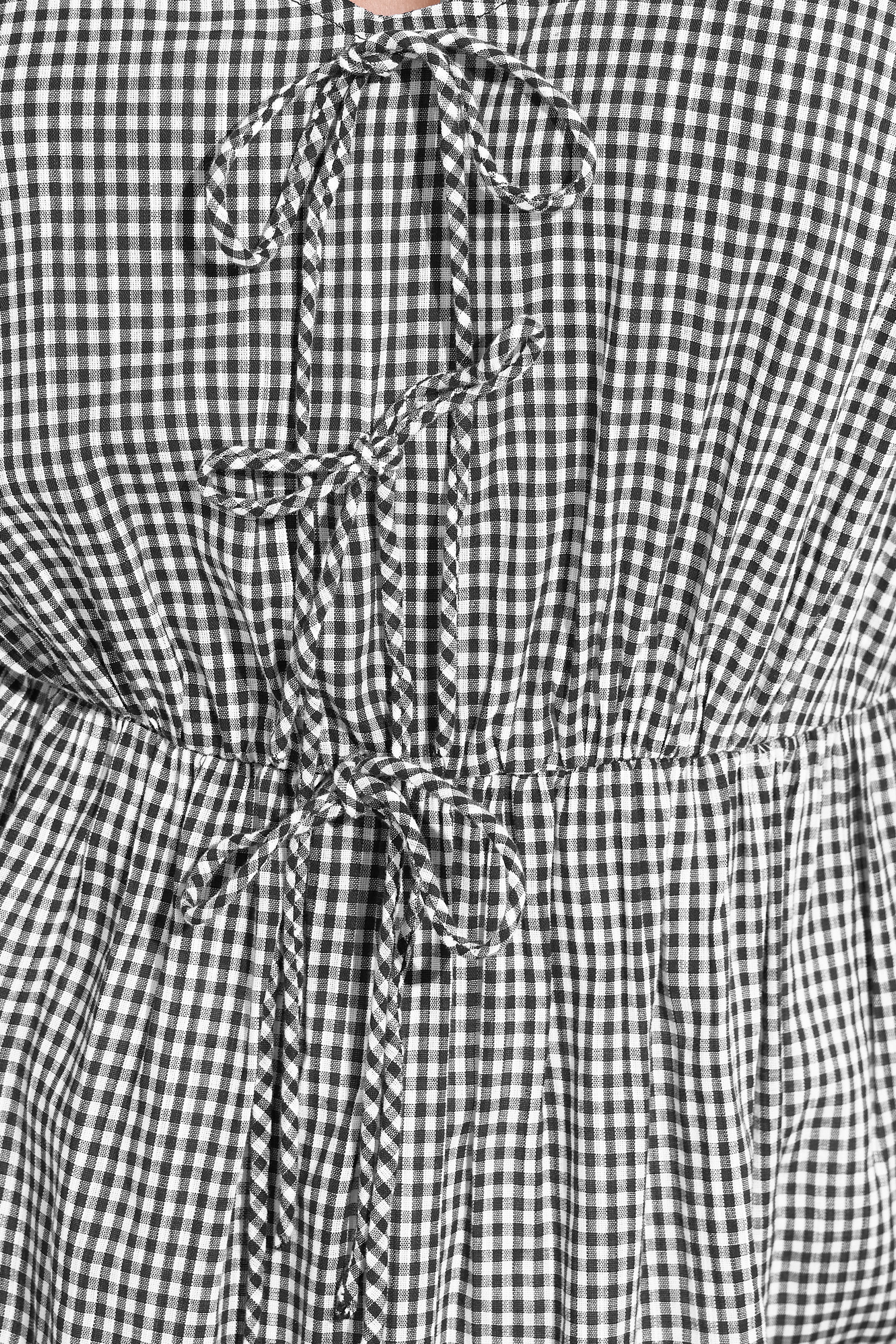 YOURS Plus Size Black & White Gingham Tie Front Cami Top | Yours Clothing 5