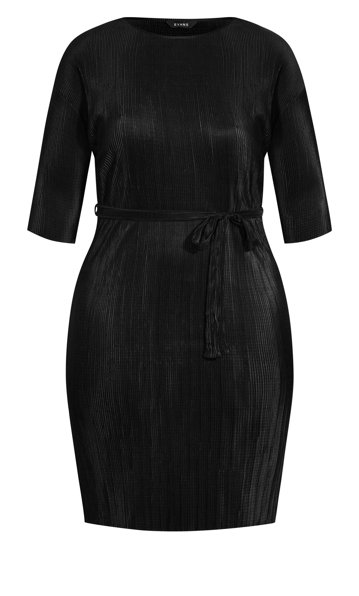 Pleat Midi Dress Black | Evans