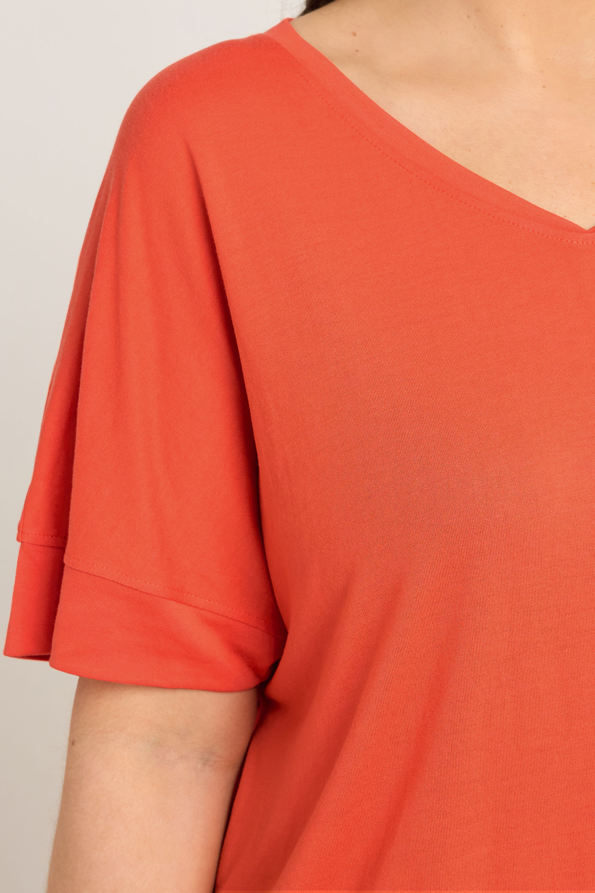 EVANS Plus Size Orange Short Sleeve Modal Rich T-Shirt | Evans 4
