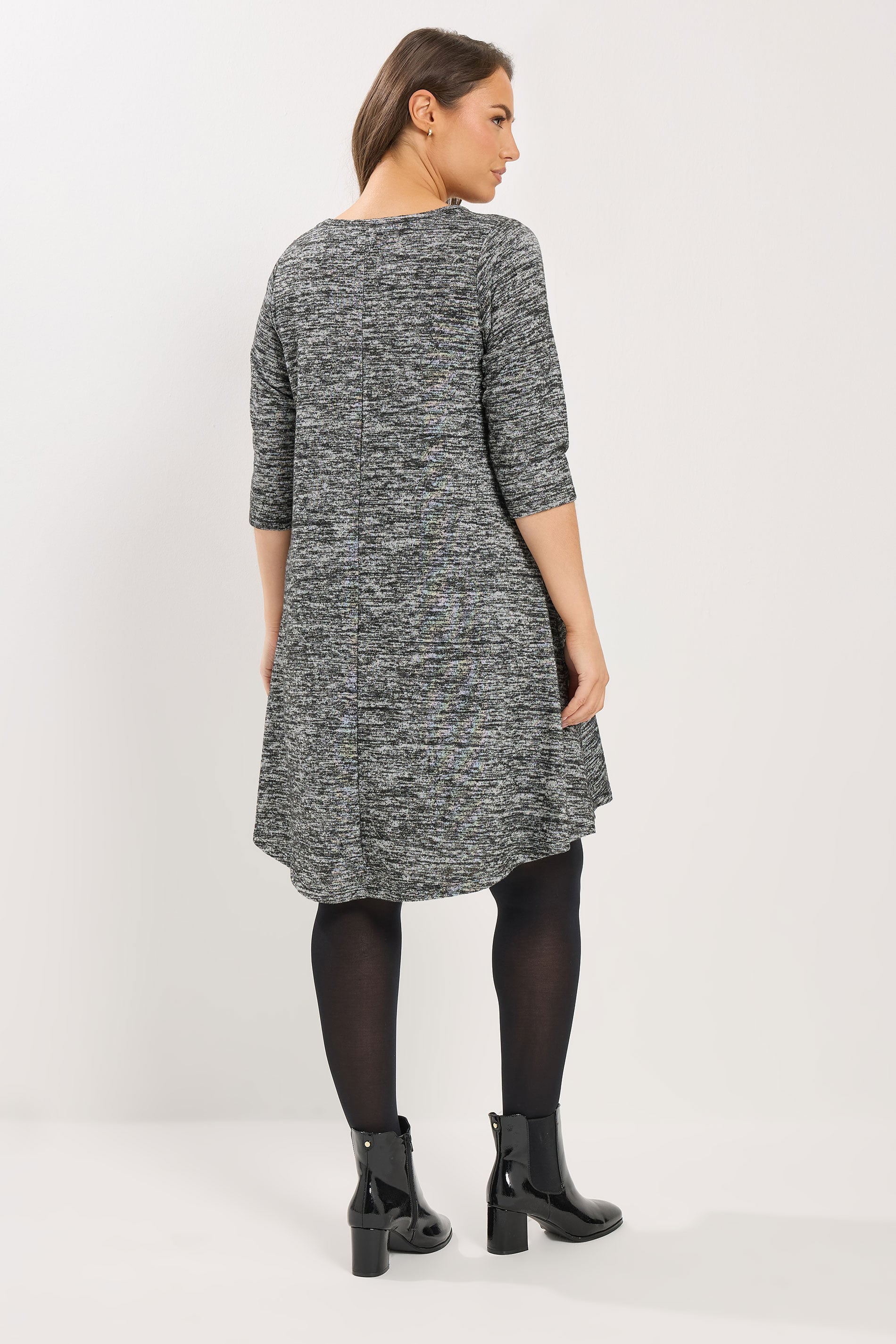 YOURS Plus Size Grey Drape Pocket Dress | Yours Clothing 2