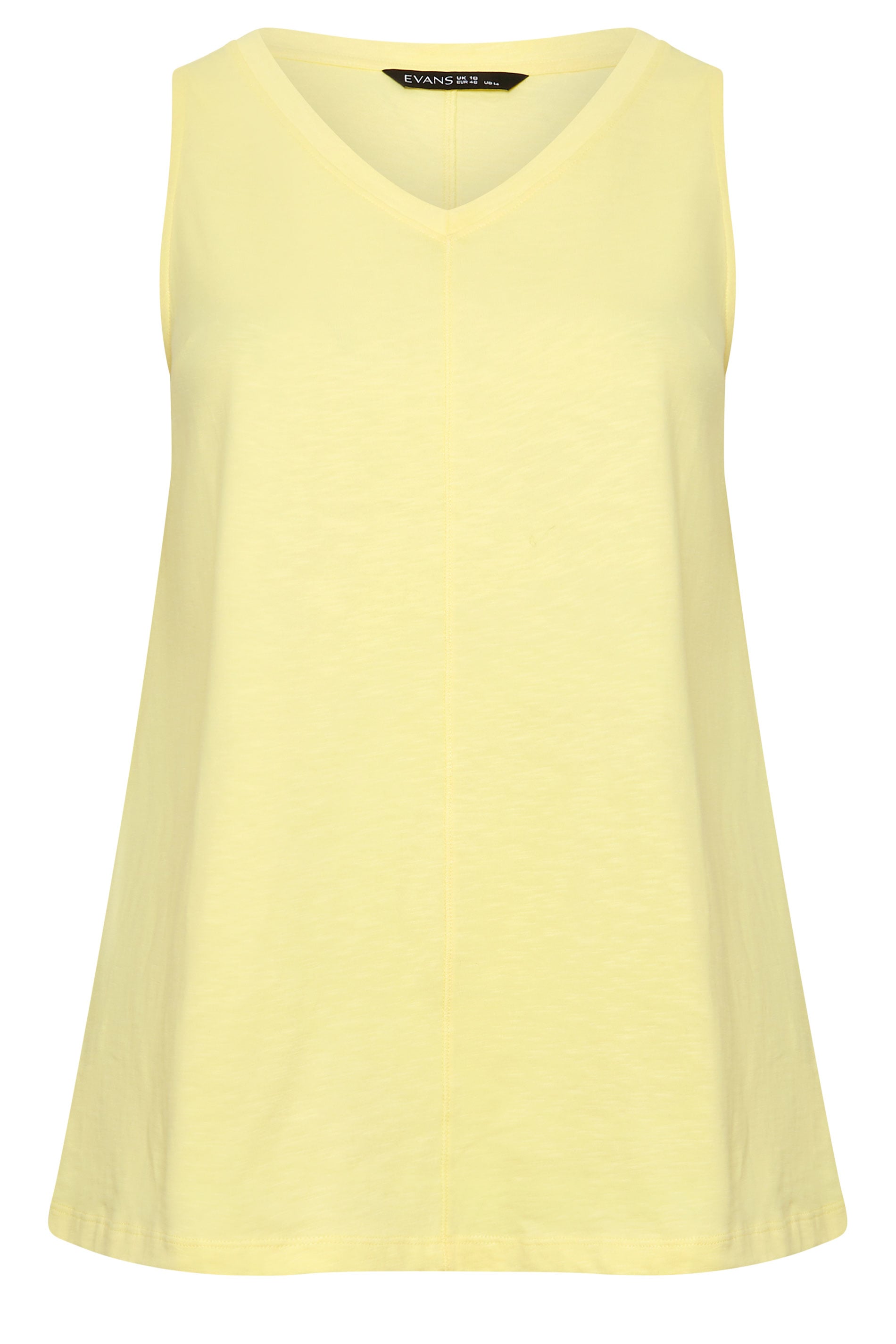 EVANS Plus Size Yellow Premium Cotton Vest Top | Evans 5