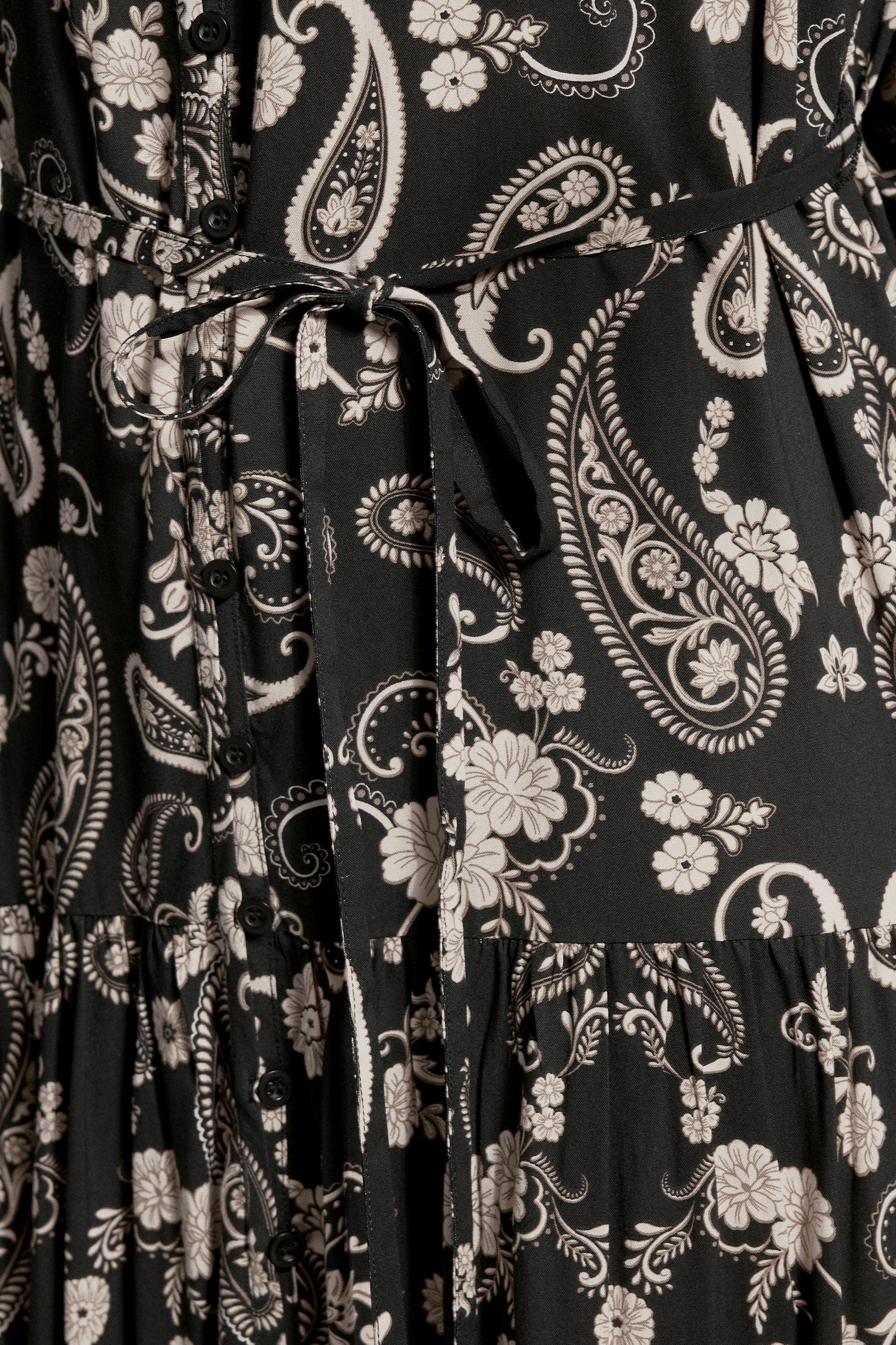 LTS Tall Black Paisley Tie Waist Maxi Dress | Long Tall Sally 5