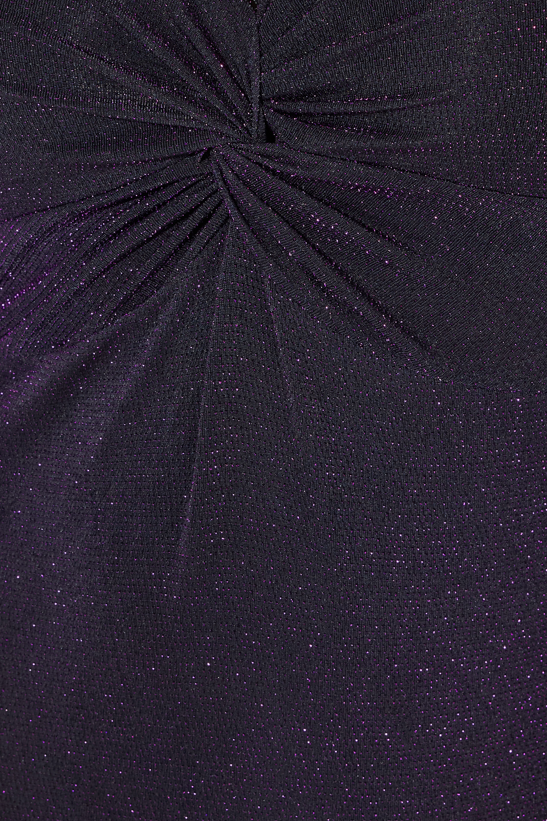 YOURS LONDON Plus Size Purple Metallic Knot Front Dress | Yours Clothing 4