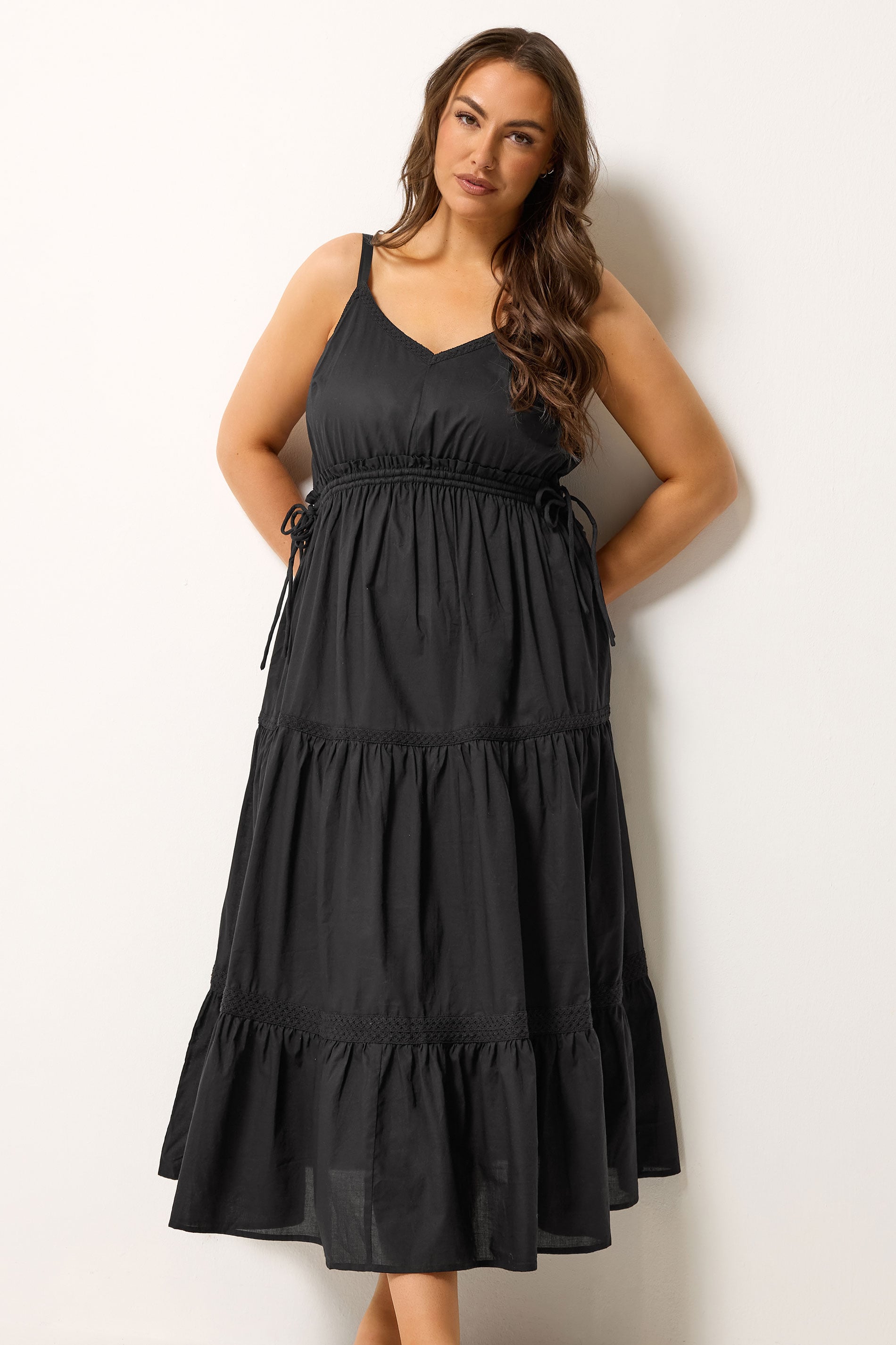 YOURS Plus Size Black Tiered Smock Dress | Yours Clothing 3