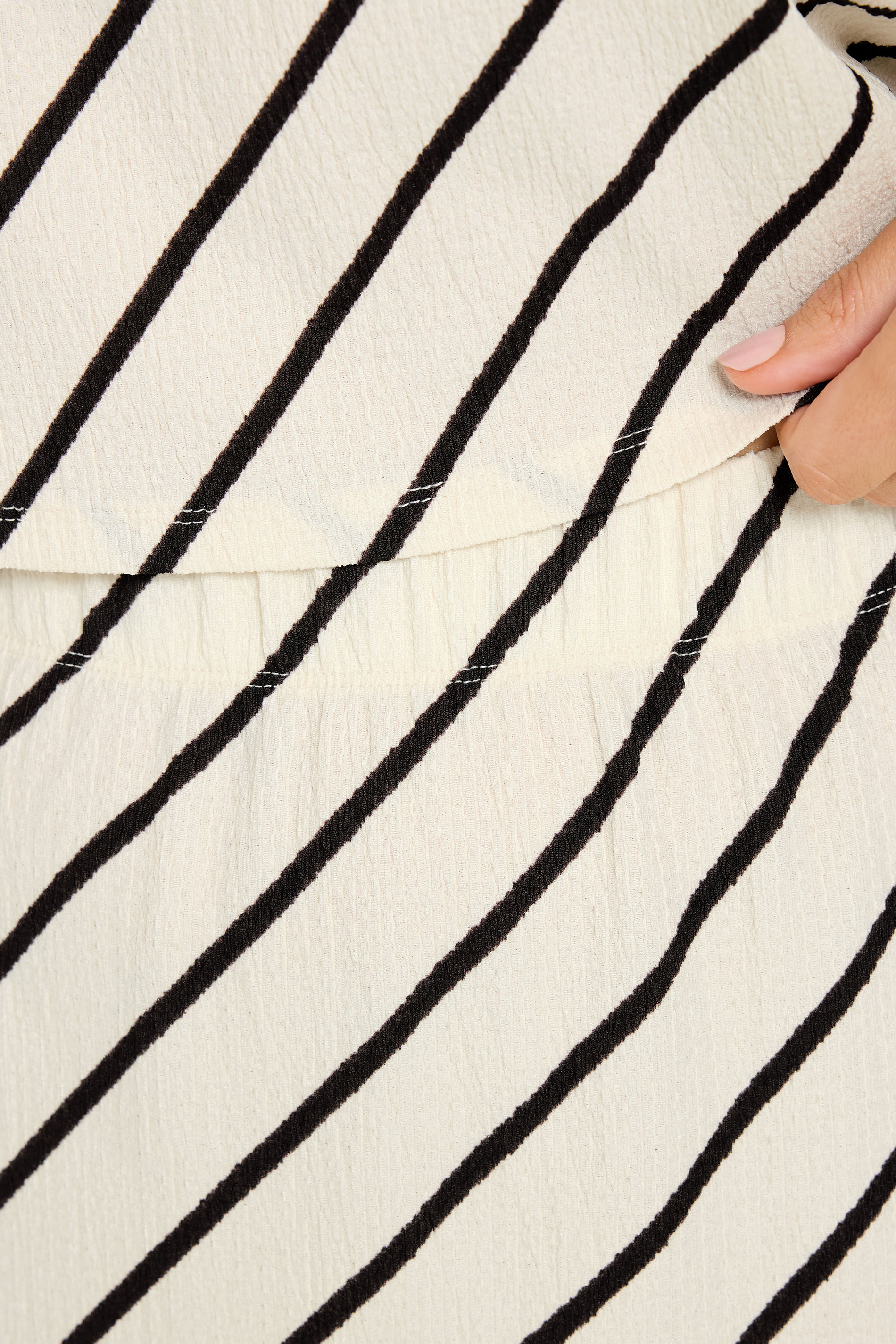YOURS Plus Size Cream Stripe Maxi Skirt | Yours Clothing 4