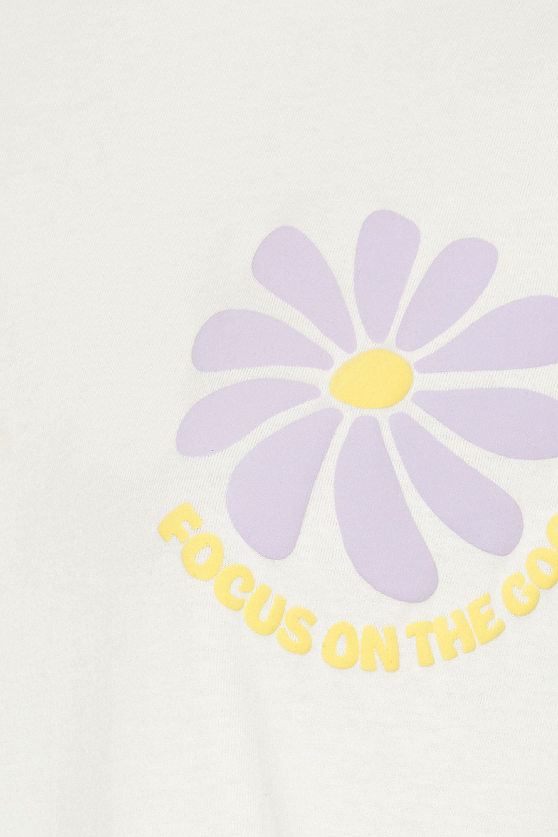 YOURS Plus Size Ivory White 'Focus On The Good' Graphic Back Print T-Shirt | Yours Clothing 9