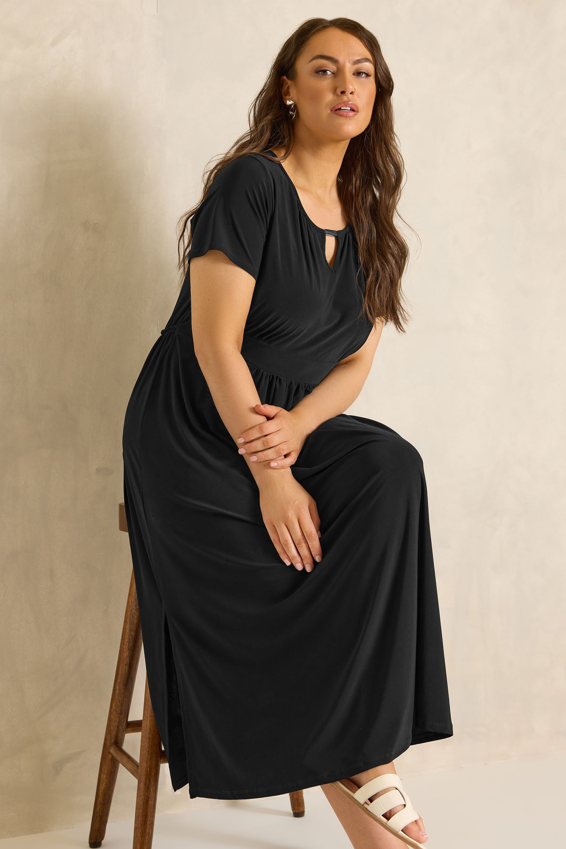 Evans Women's Black Plus Bar Detail Dress Size 26-28