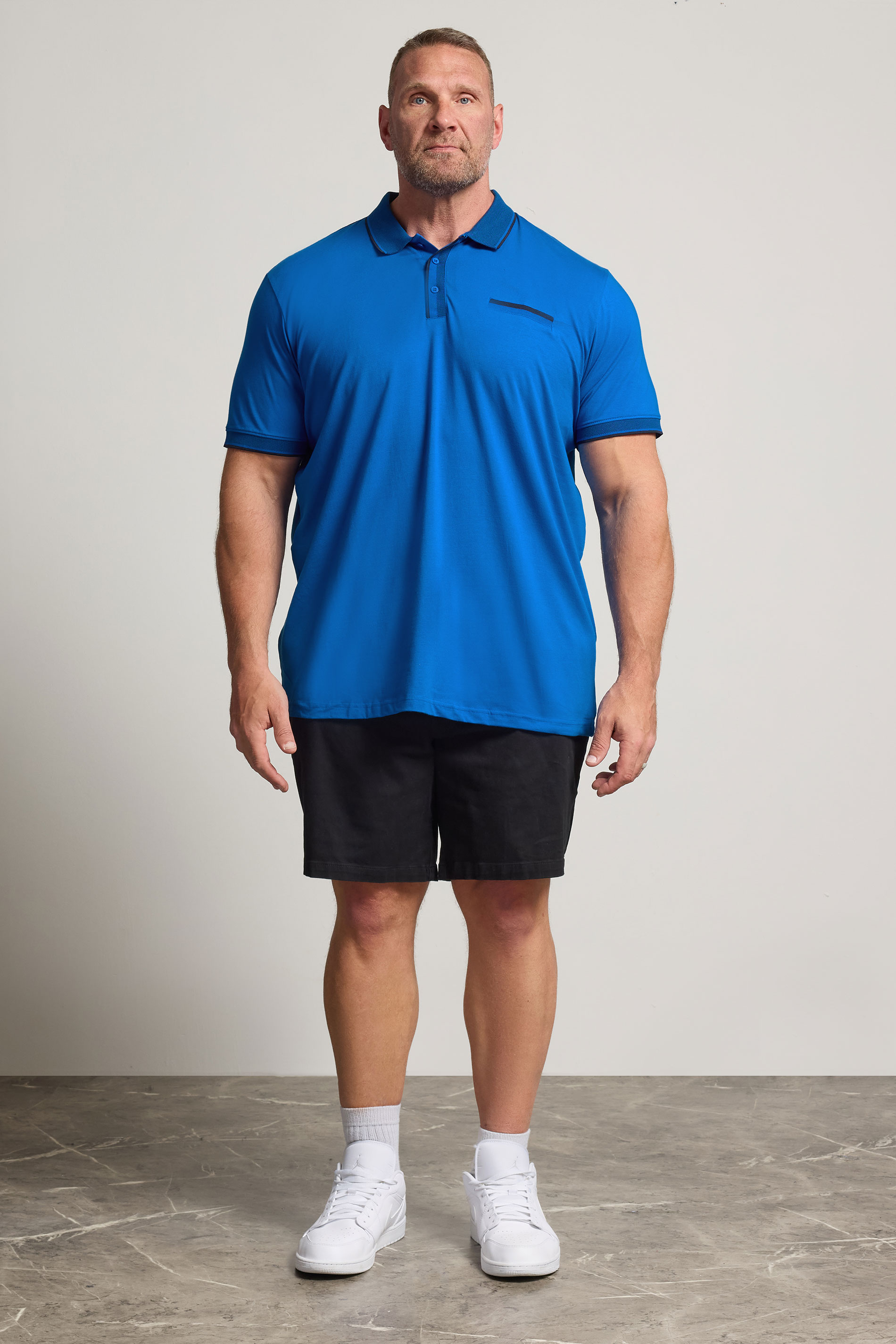 BadRhino Big & Tall Blue Chambray Pocket Polo Shirt | BadRhino 1