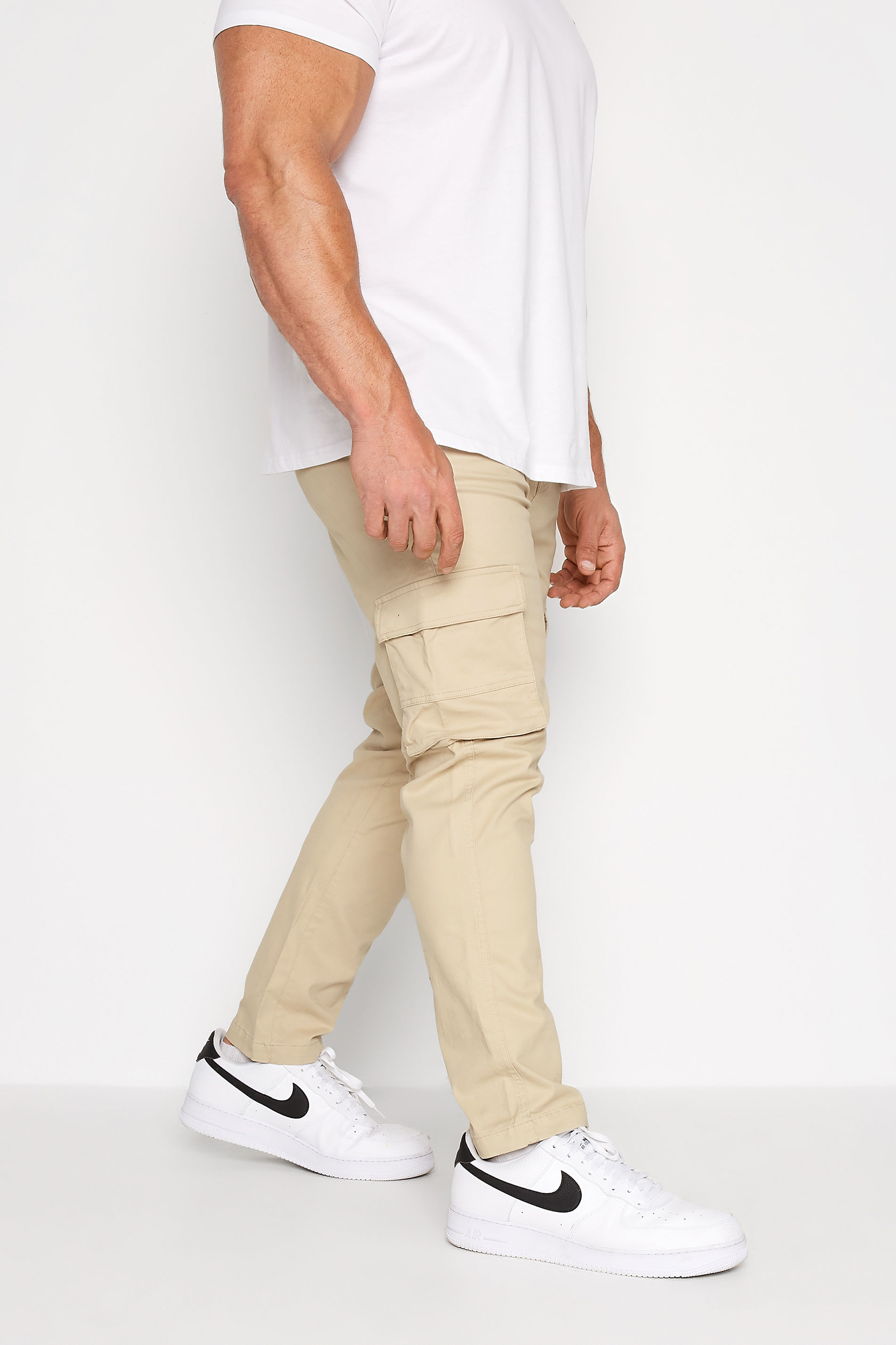 BadRhino Beige Brown Stretch Cargo Trousers | BadRhino 2