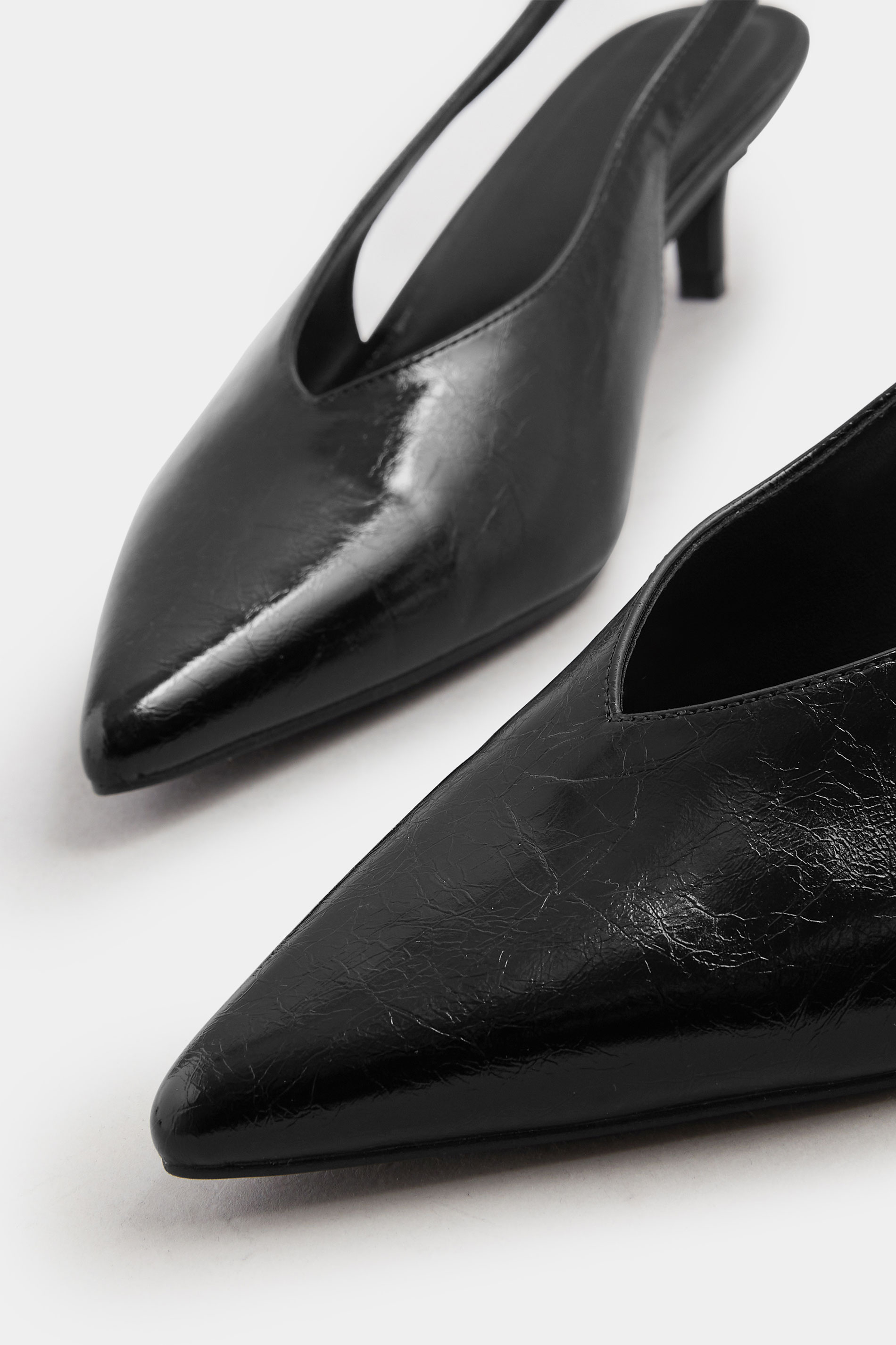 LTS Black Pointed Slingback Kitten Heel | Long Tall Sally 5